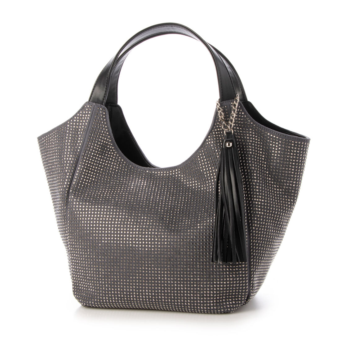 イグジスタンス EXISTENCE ラインストーンタッセル付きバルーンBAG （グレー） グレー