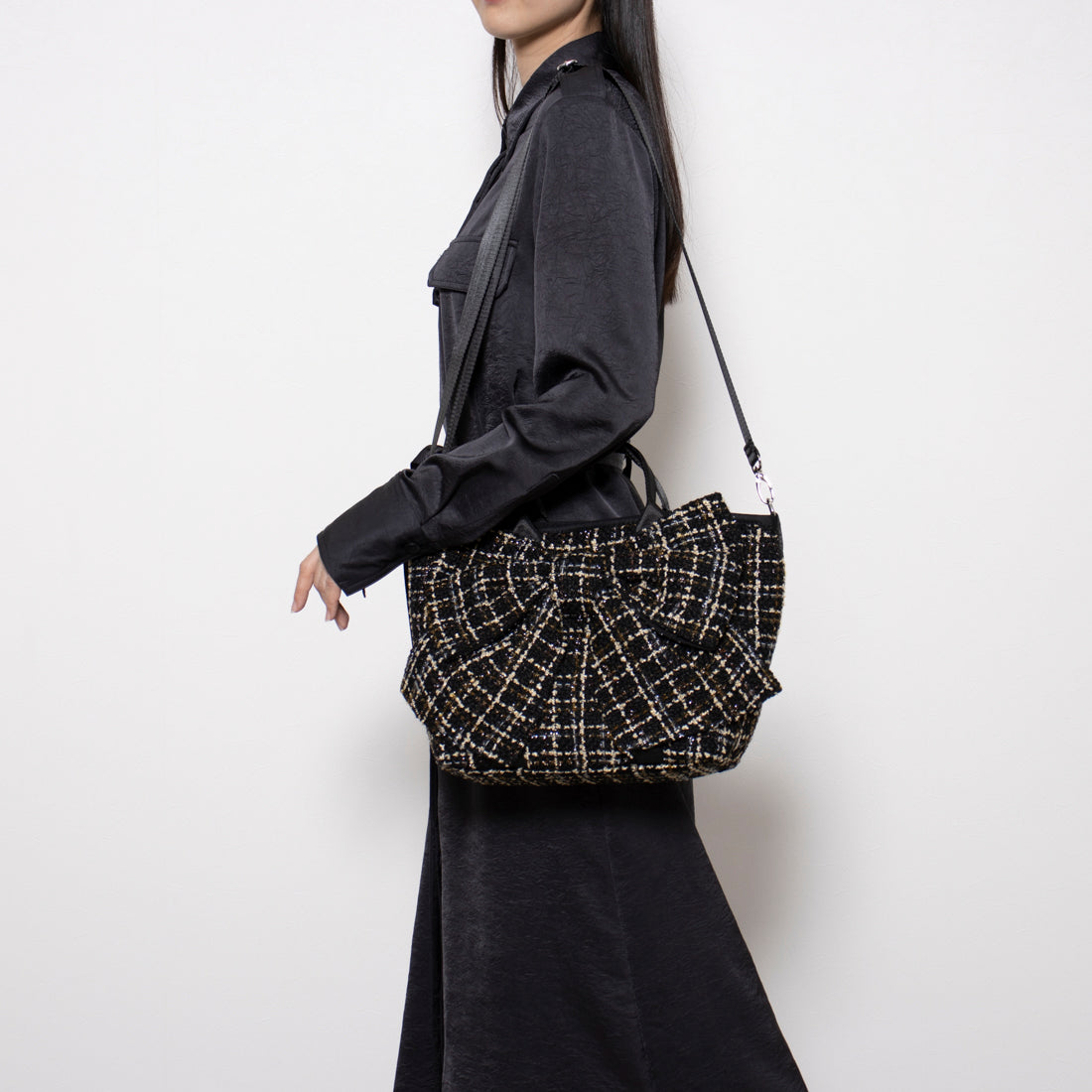 イグジスタンス EXISTENCE ダイバー素材リボントートバッグ （tweed） tweed