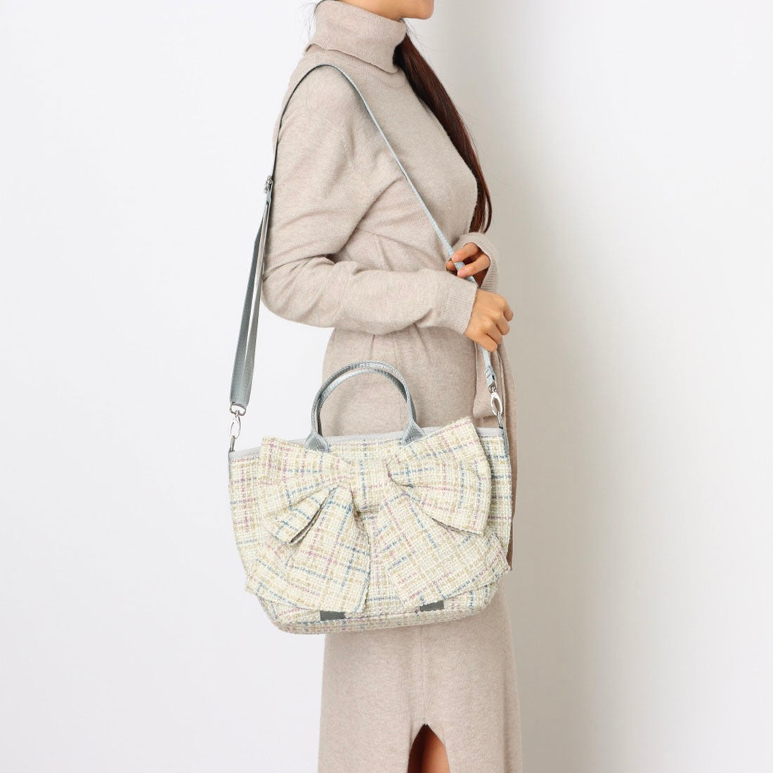 イグジスタンス EXISTENCE ダイバー素材リボントートバッグ （tweed） tweed