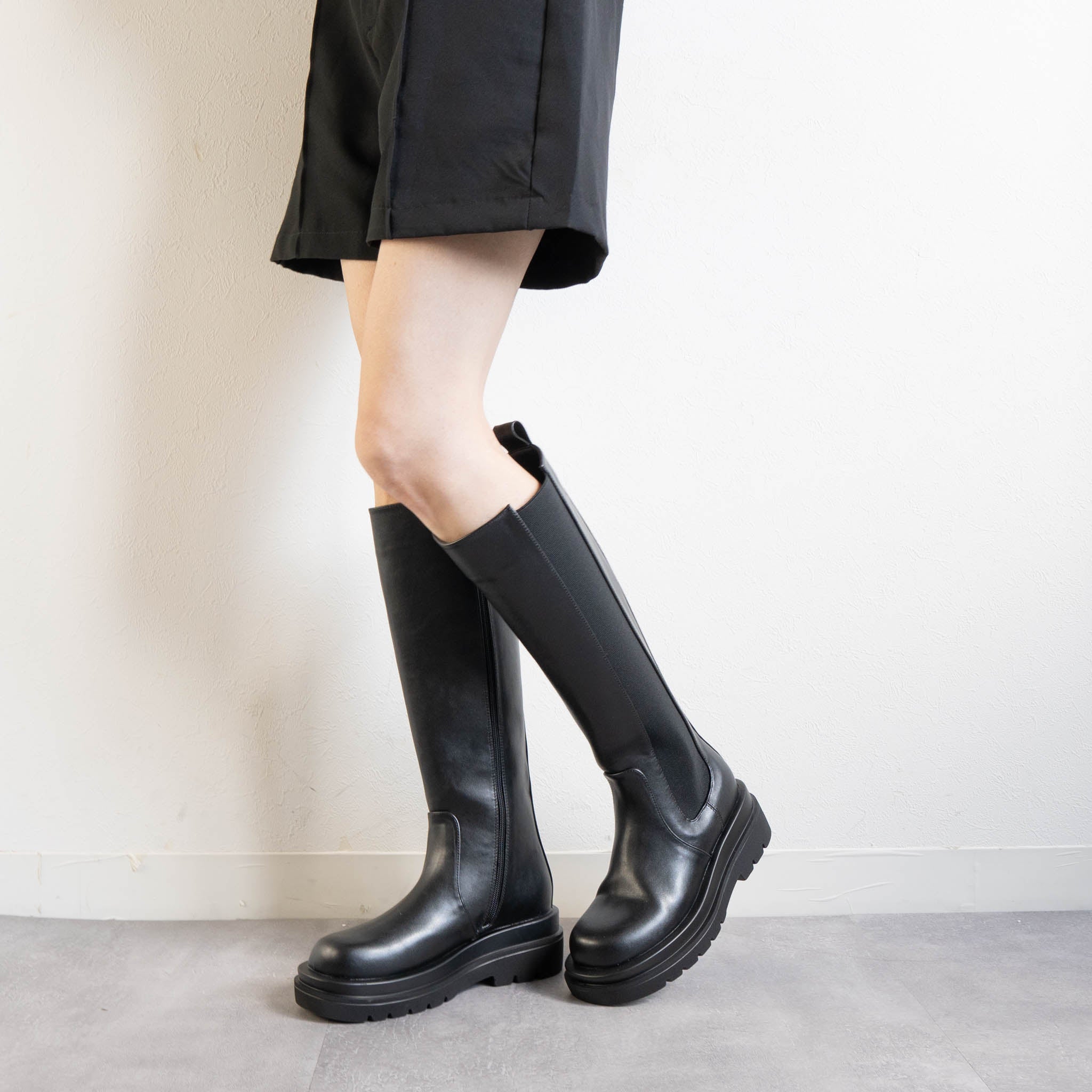 ファビーファビー FABBY FABBY. サイドゴアジップアップロングブーツ