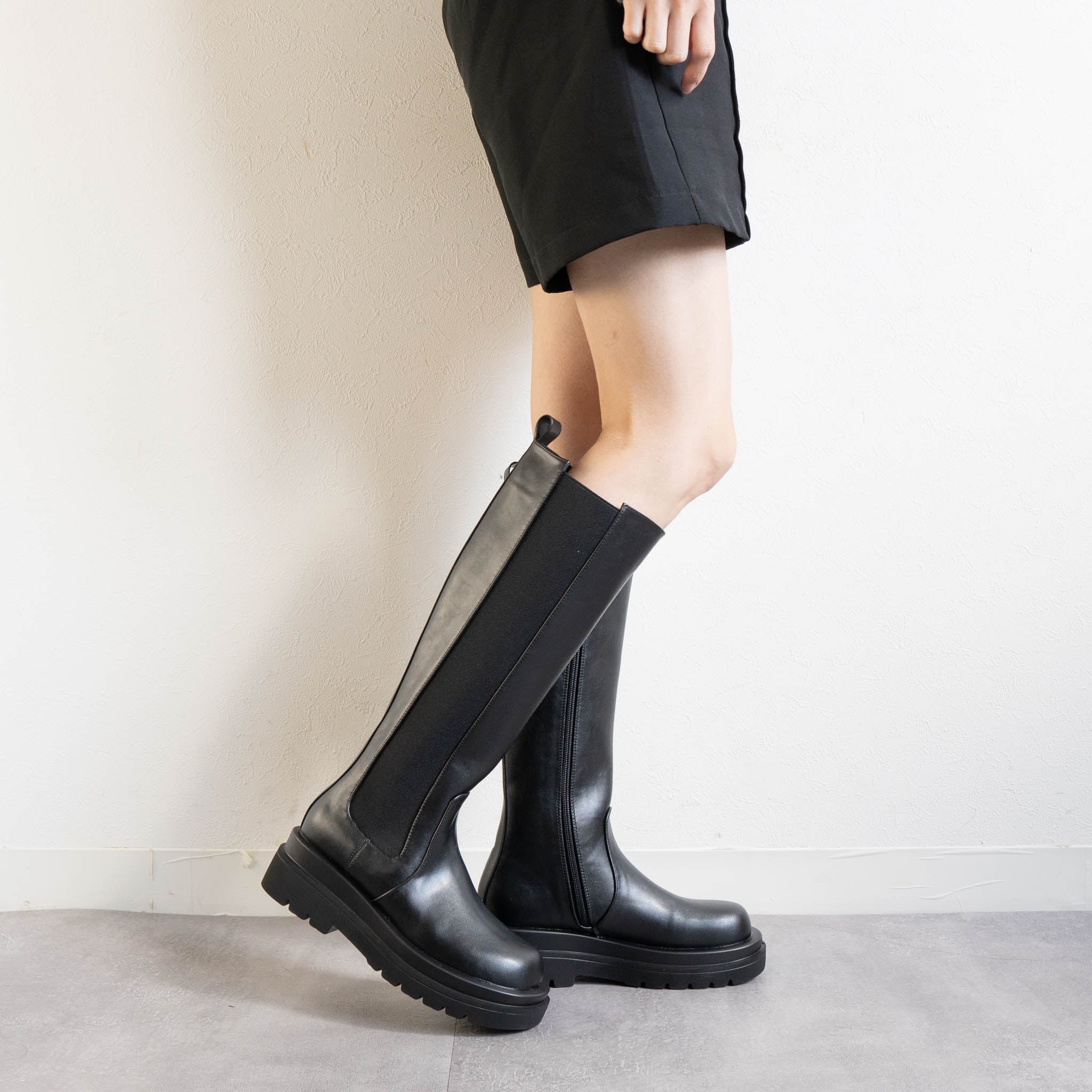 ファビーファビー FABBY FABBY. サイドゴアジップアップロングブーツ