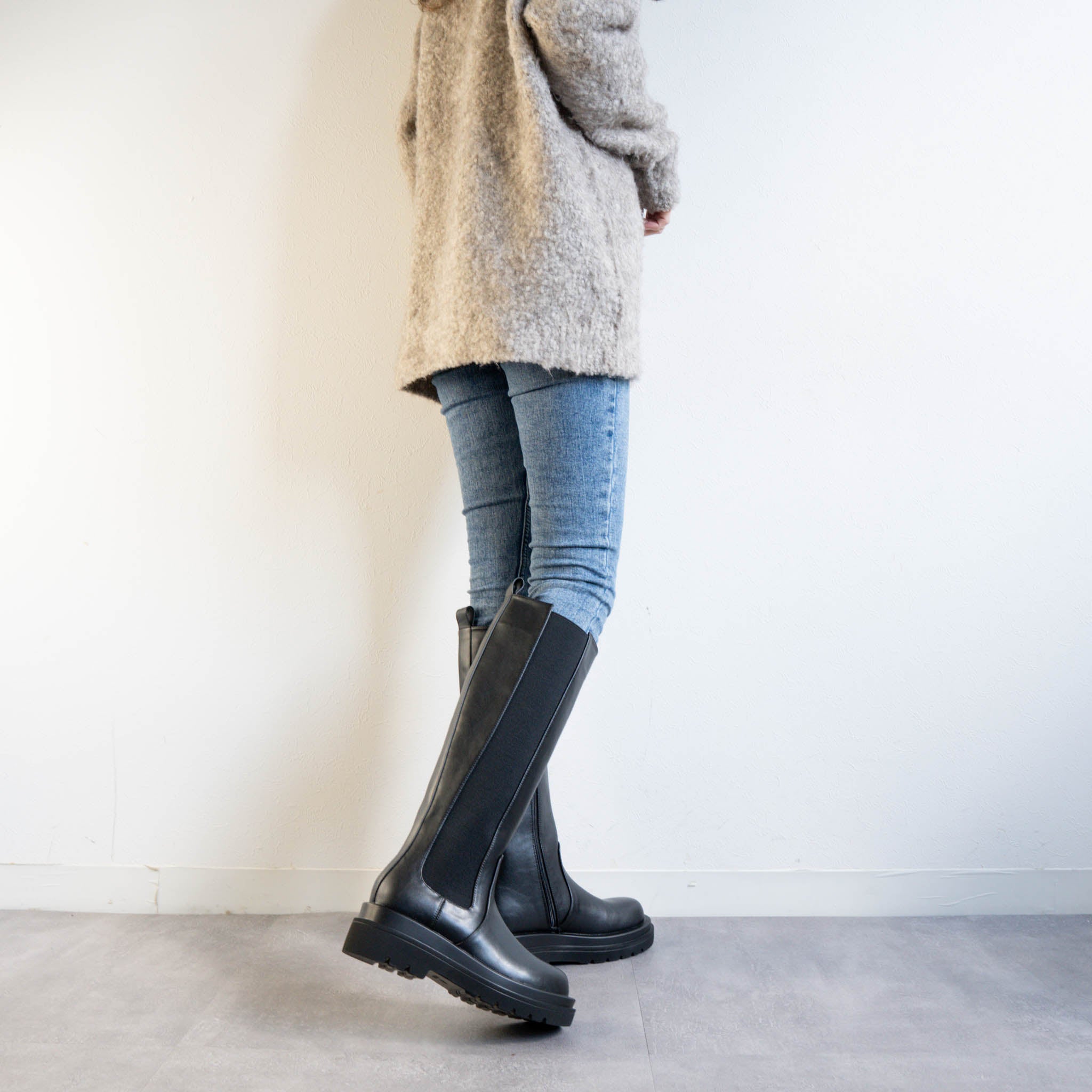 ファビーファビー FABBY FABBY. サイドゴアジップアップロングブーツ