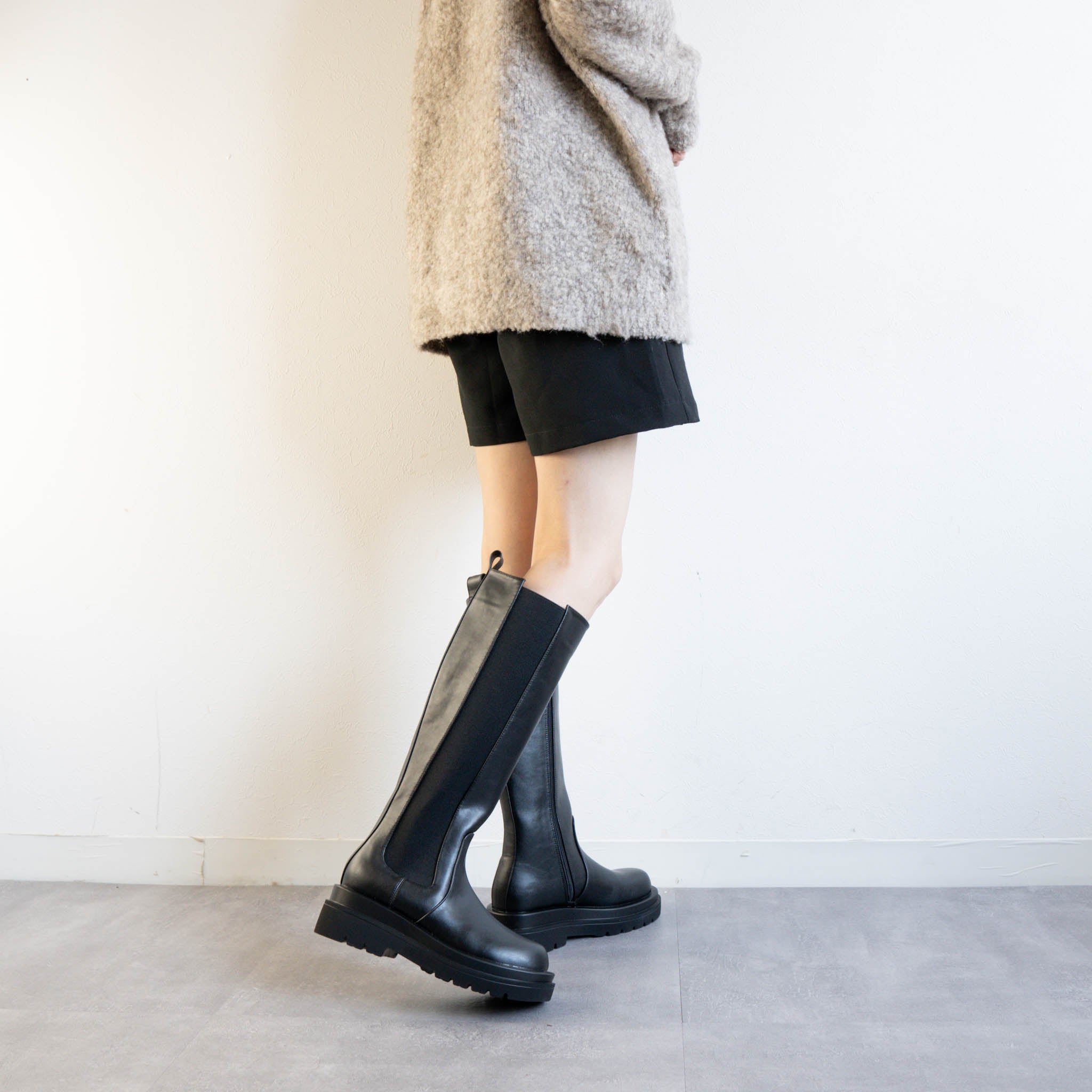 ファビーファビー FABBY FABBY. サイドゴアジップアップロングブーツ