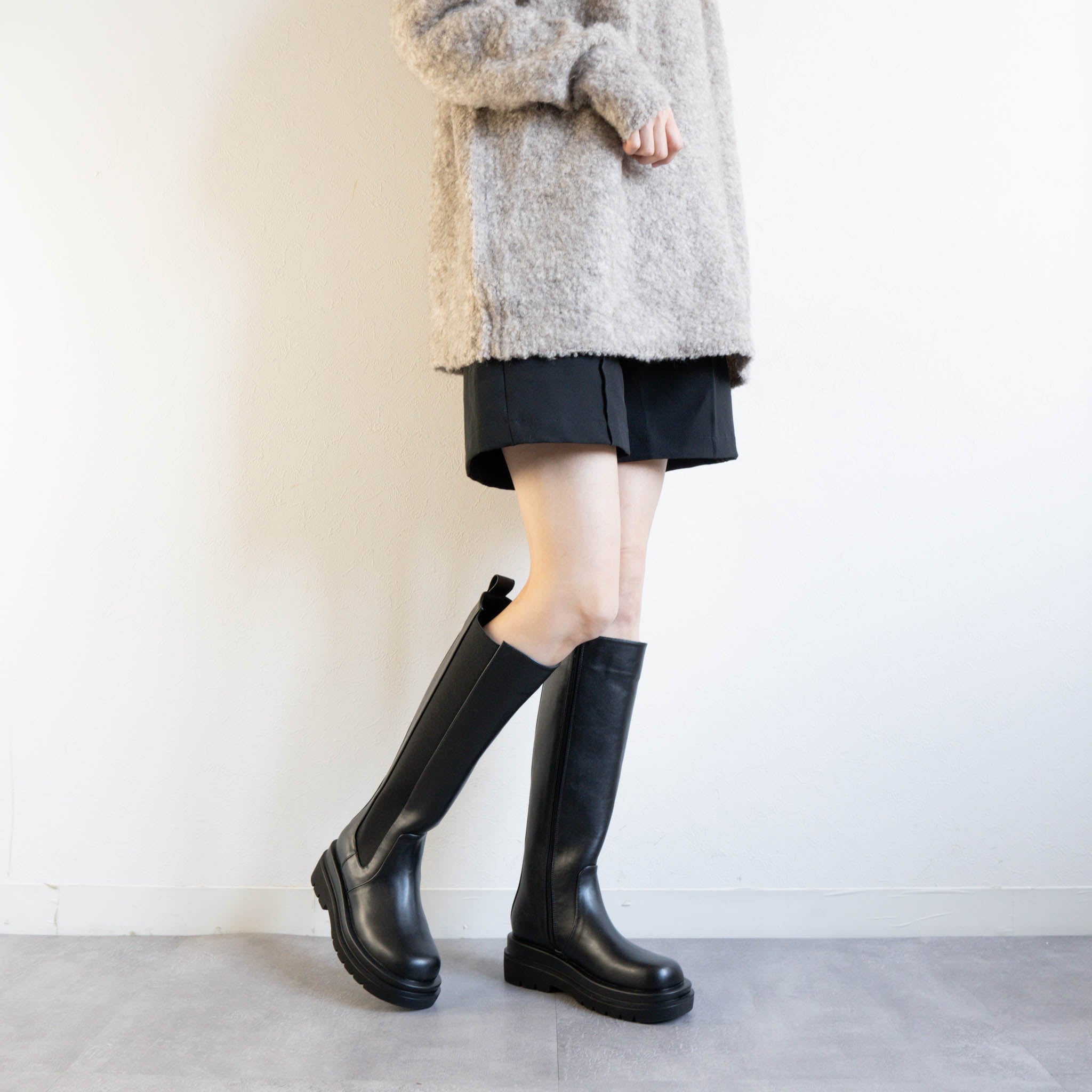 ファビーファビー FABBY FABBY. サイドゴアジップアップロングブーツ
