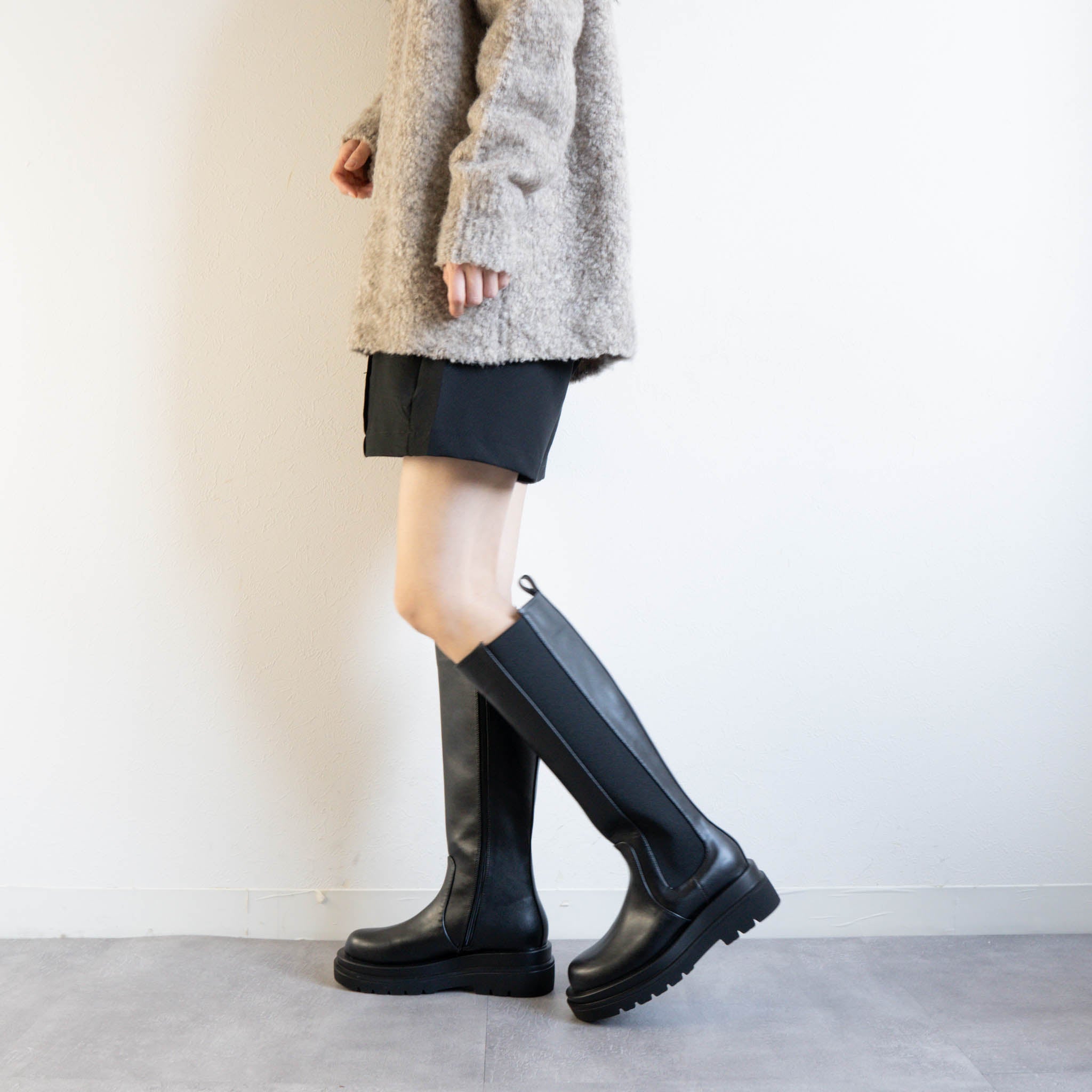 ファビーファビー FABBY FABBY. サイドゴアジップアップロングブーツ