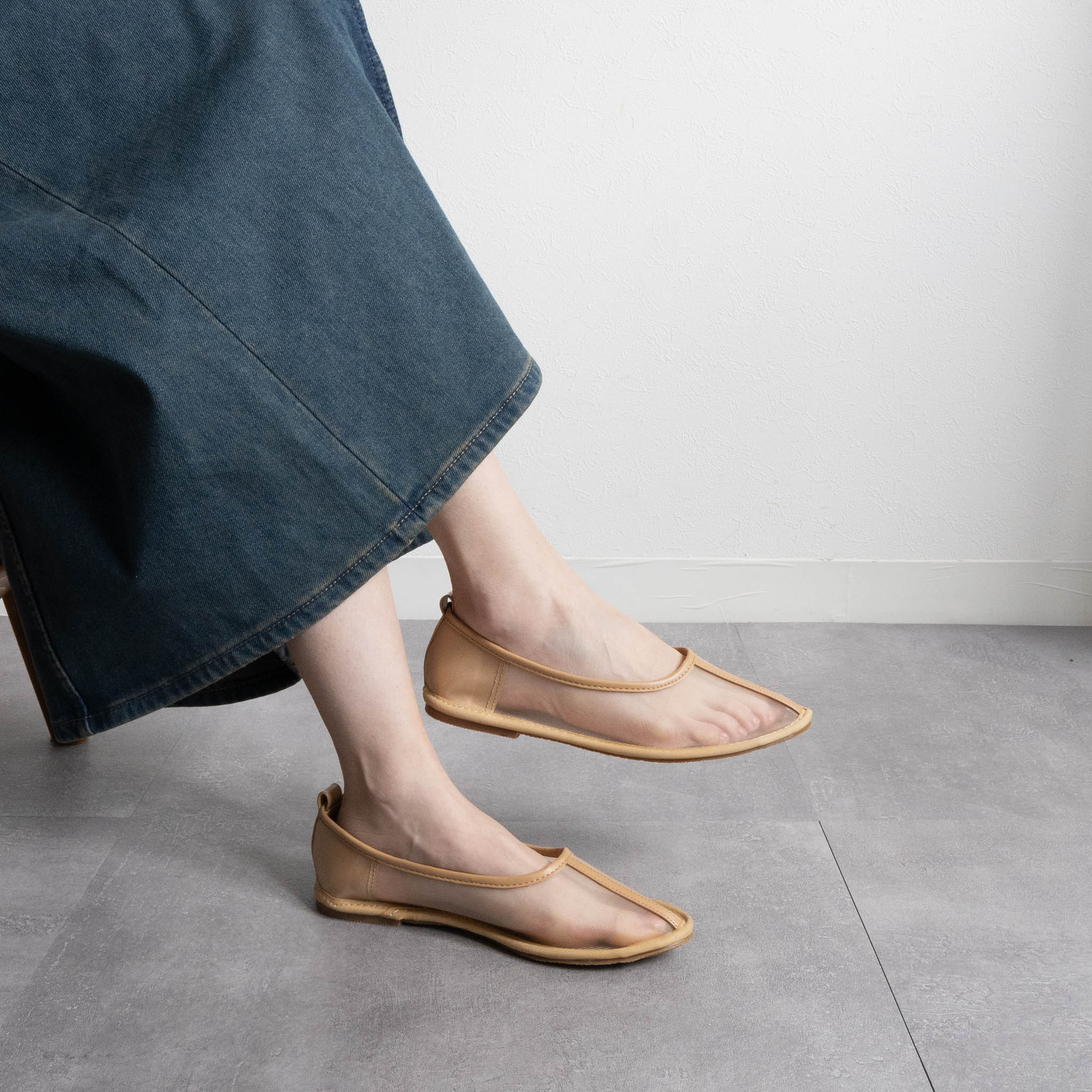 ファビーファビー FABBY FABBY. メッシュシアーフラットシューズ （BE） BE