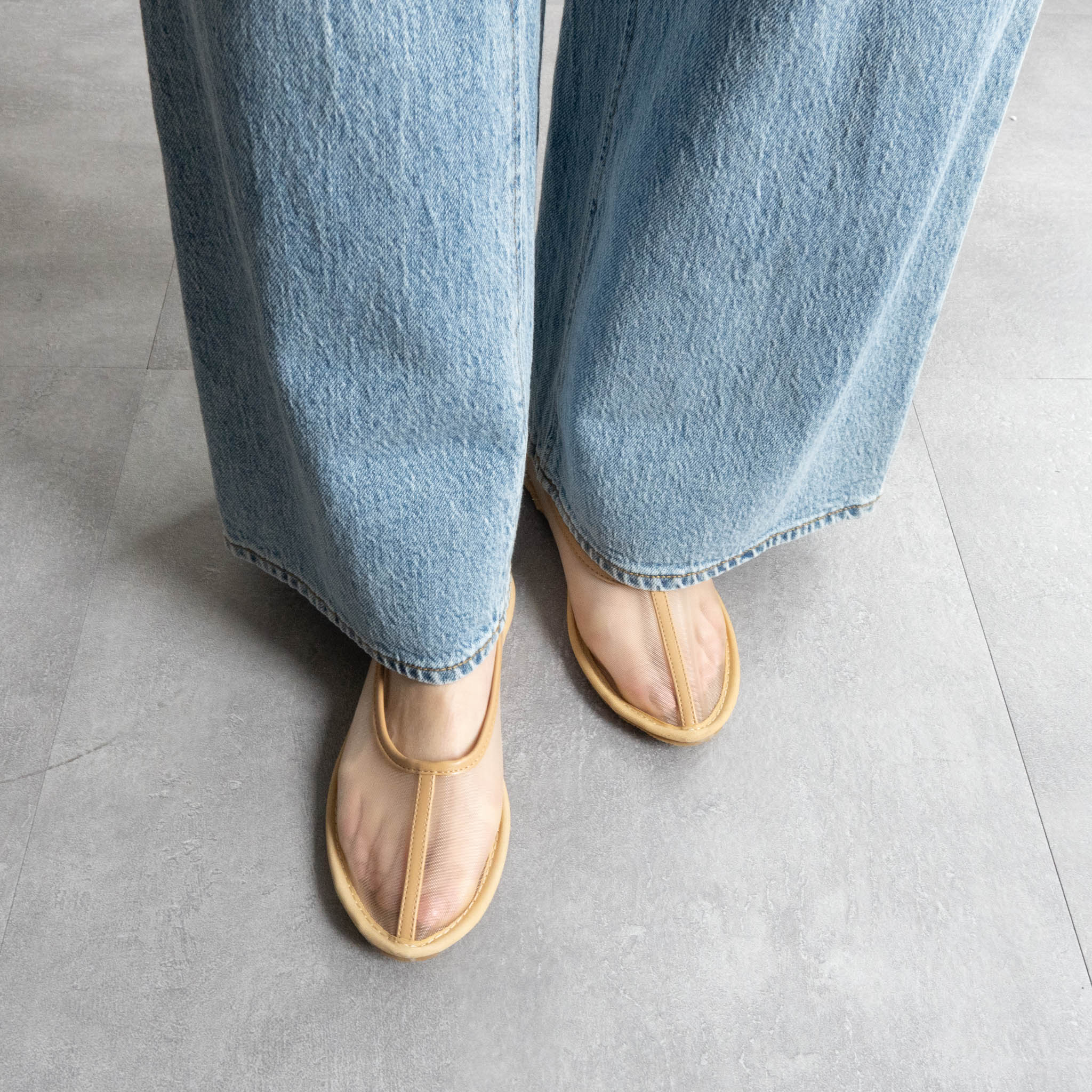 ファビーファビー FABBY FABBY. メッシュシアーフラットシューズ （BE） BE