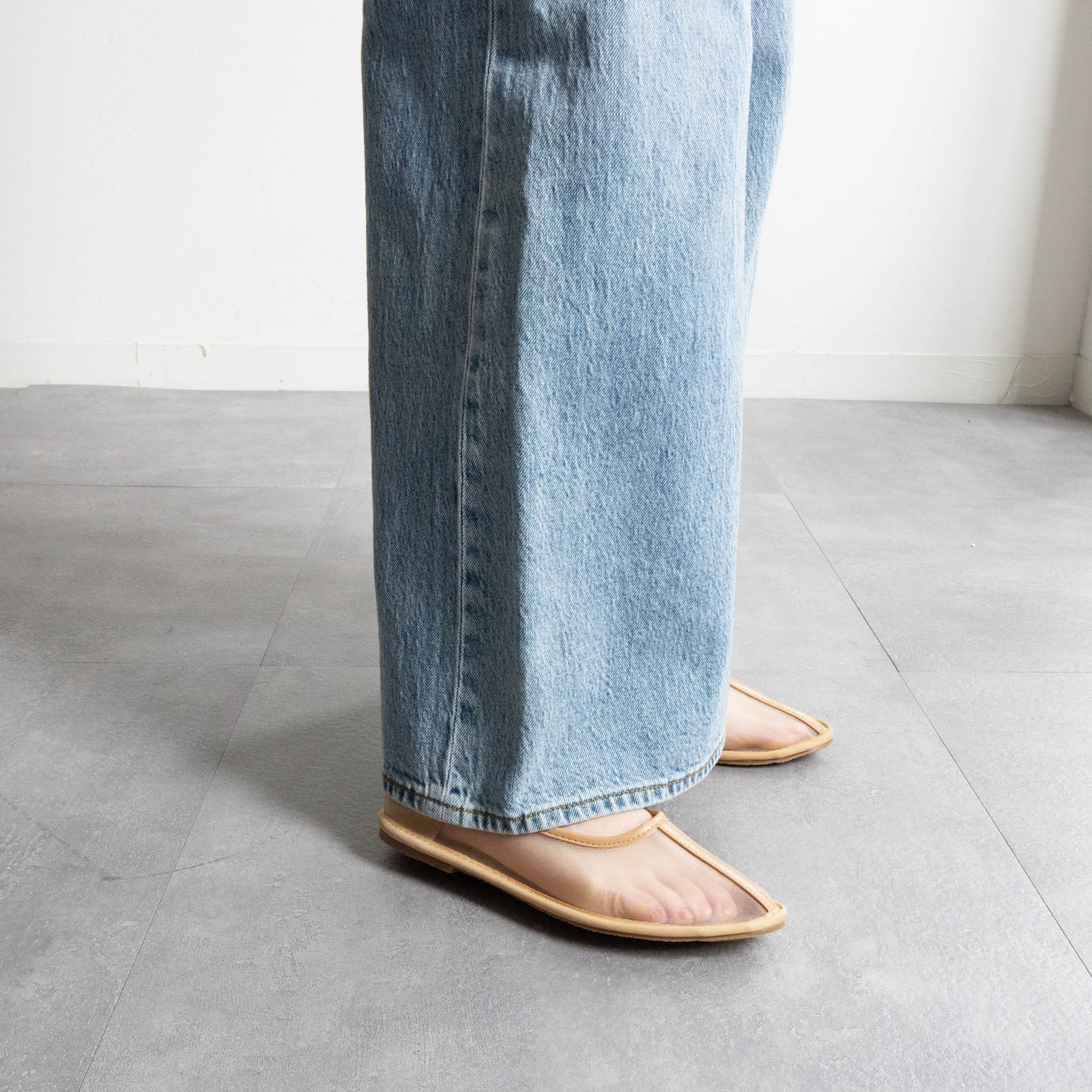 ファビーファビー FABBY FABBY. メッシュシアーフラットシューズ （BE） BE