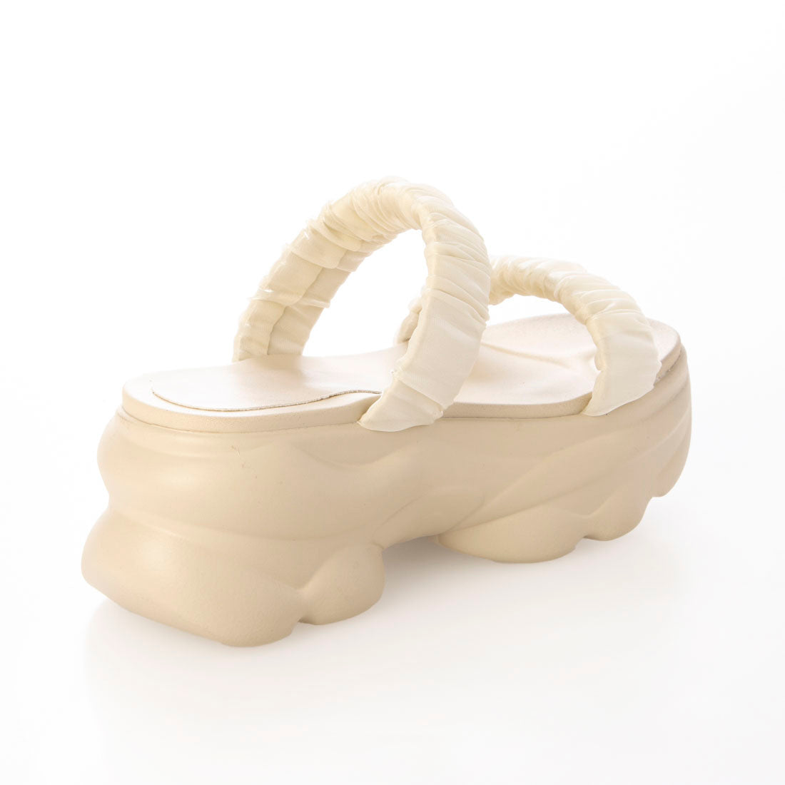 ファビーファビー FABBY FABBY. サテンシャーリング2ベルト厚底サンダル （オフホワイト） オフホワイト