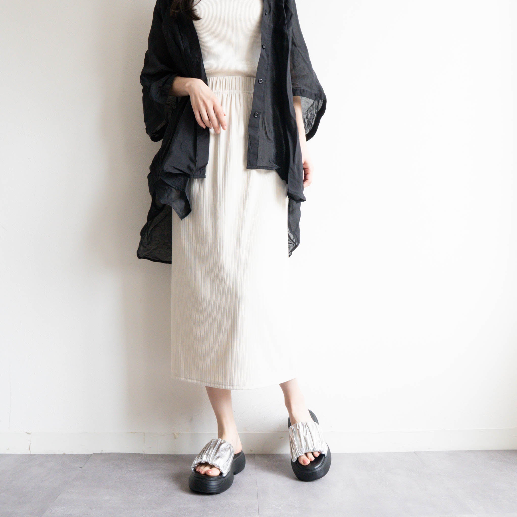 ファビーファビー FABBY FABBY. 厚底ラウンドボリュームギャザーサンダル （シルバー） シルバー