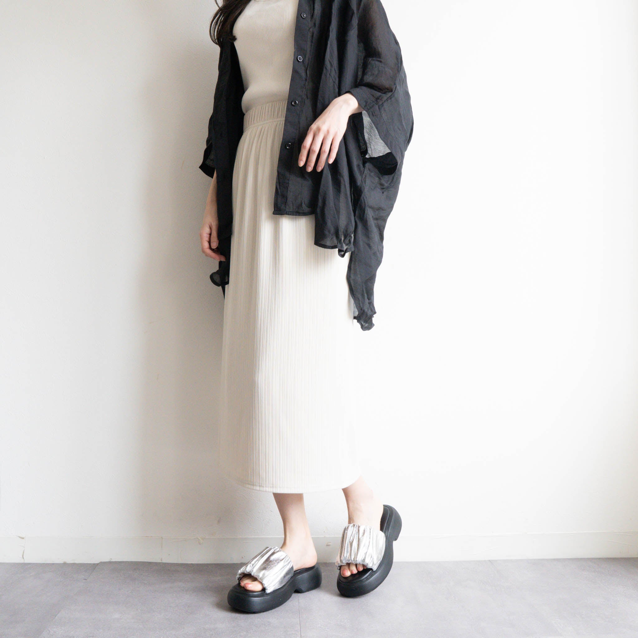 ファビーファビー FABBY FABBY. 厚底ラウンドボリュームギャザーサンダル （シルバー） シルバー