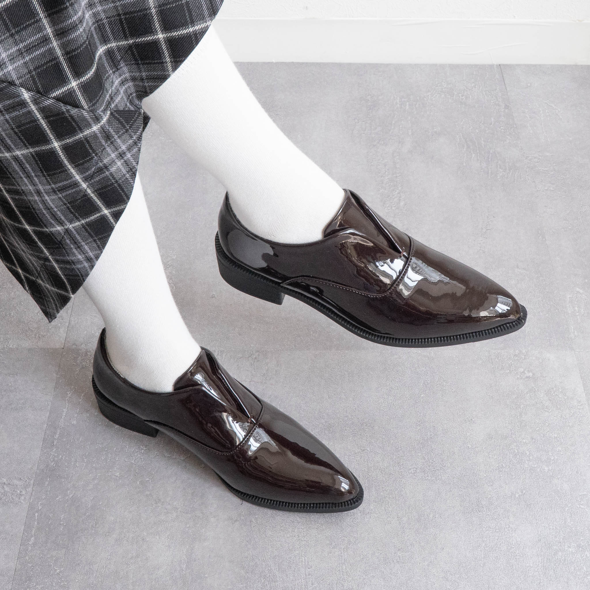 ファビーファビー FABBY FABBY. ポインテッドマニッシュシューズ （ENブラウン） ENブラウン