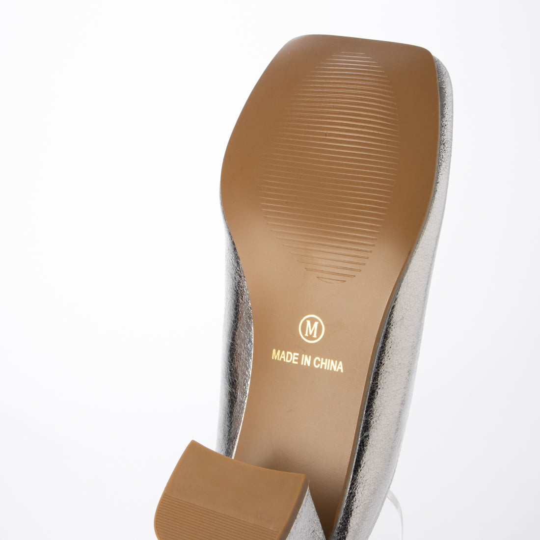 ファビーファビー FABBY FABBY. スクエアトゥチャンキーヒールミュール （シルバー） シルバー