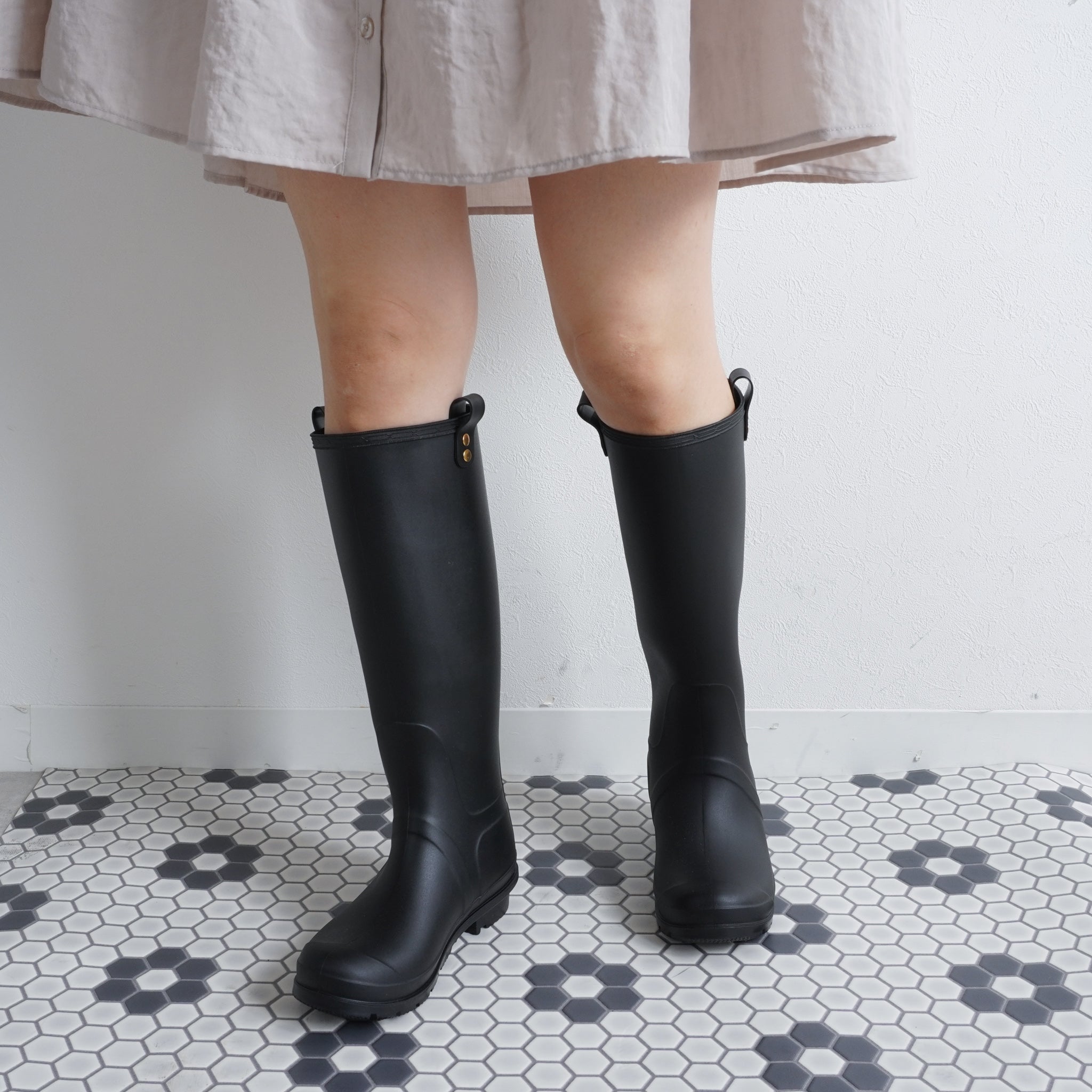 ファビーファビー FABBY FABBY. ロングレインブーツ,ブラック