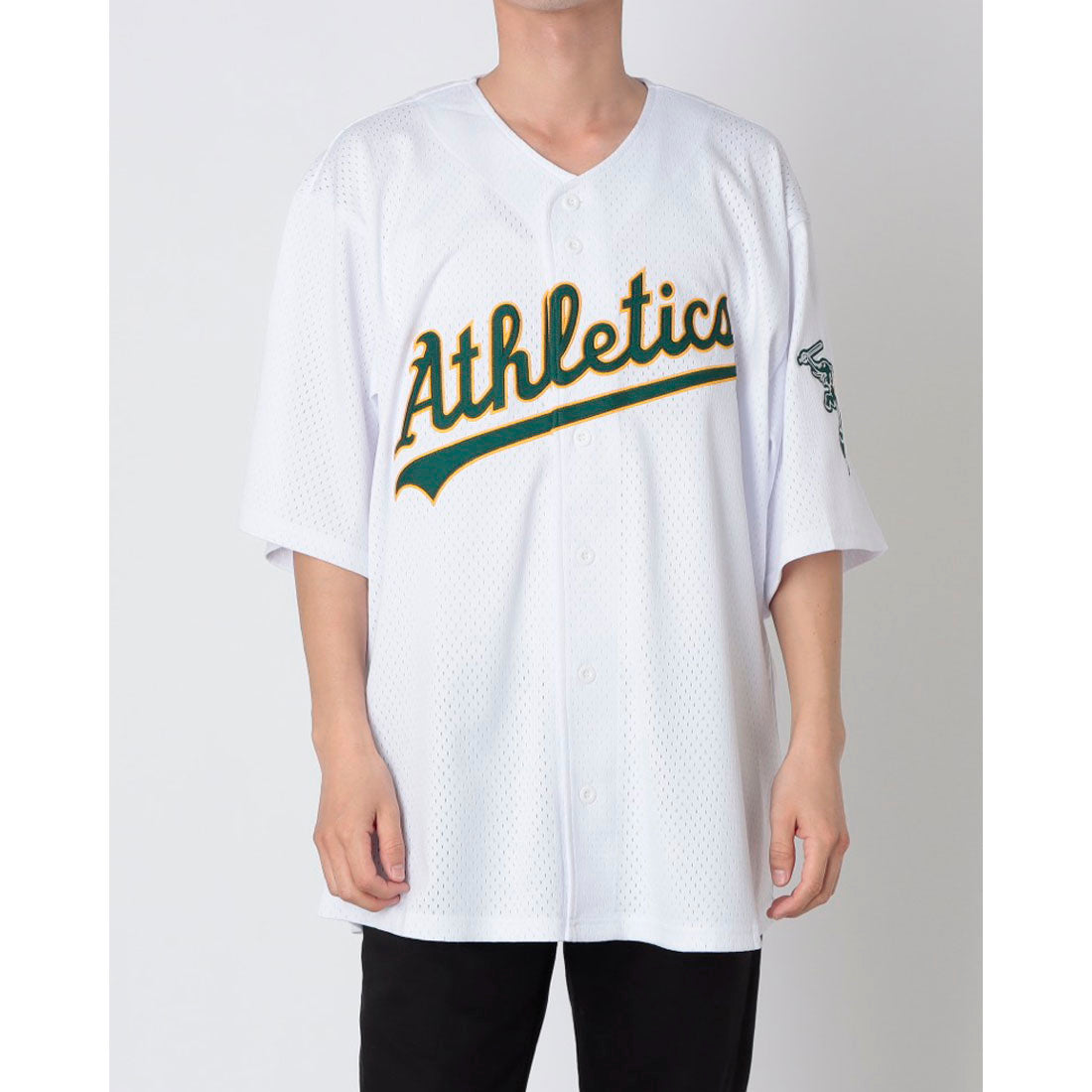 ファナティクス Fanatics 別注 MLB ベースボールシャツ ユニフォーム （オークランド・アスレチックス） オークランド・アスレチックス