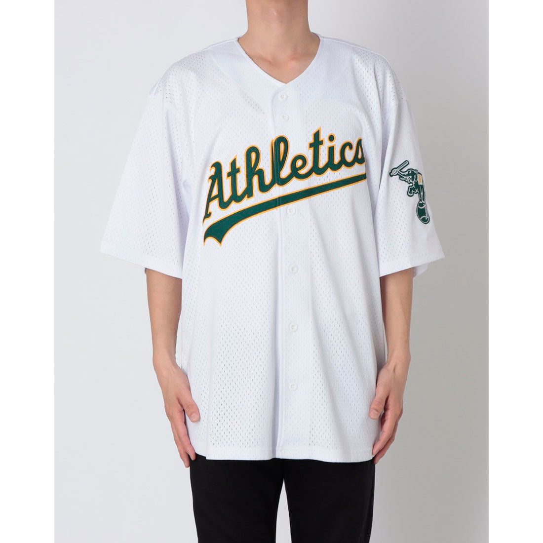 ファナティクス Fanatics 別注 MLB ベースボールシャツ ユニフォーム （オークランド・アスレチックス） オークランド・アスレチックス