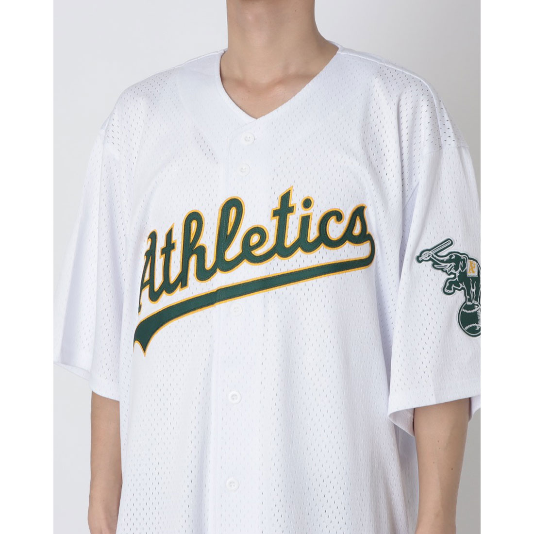 ファナティクス Fanatics 別注 MLB ベースボールシャツ ユニフォーム （オークランド・アスレチックス） オークランド・アスレチックス
