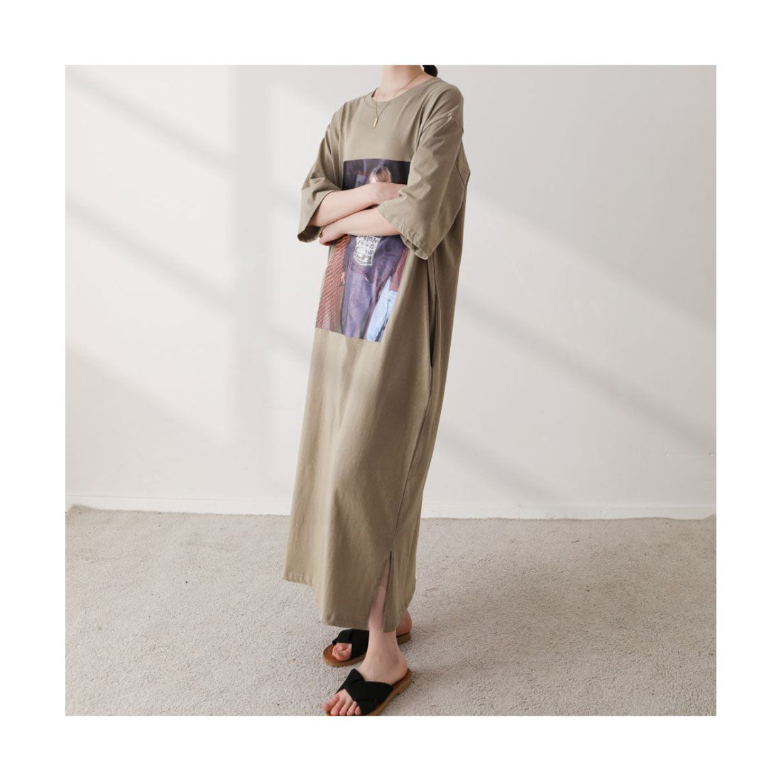 フォースメント Forcement グラフィックプリントカットワンピ