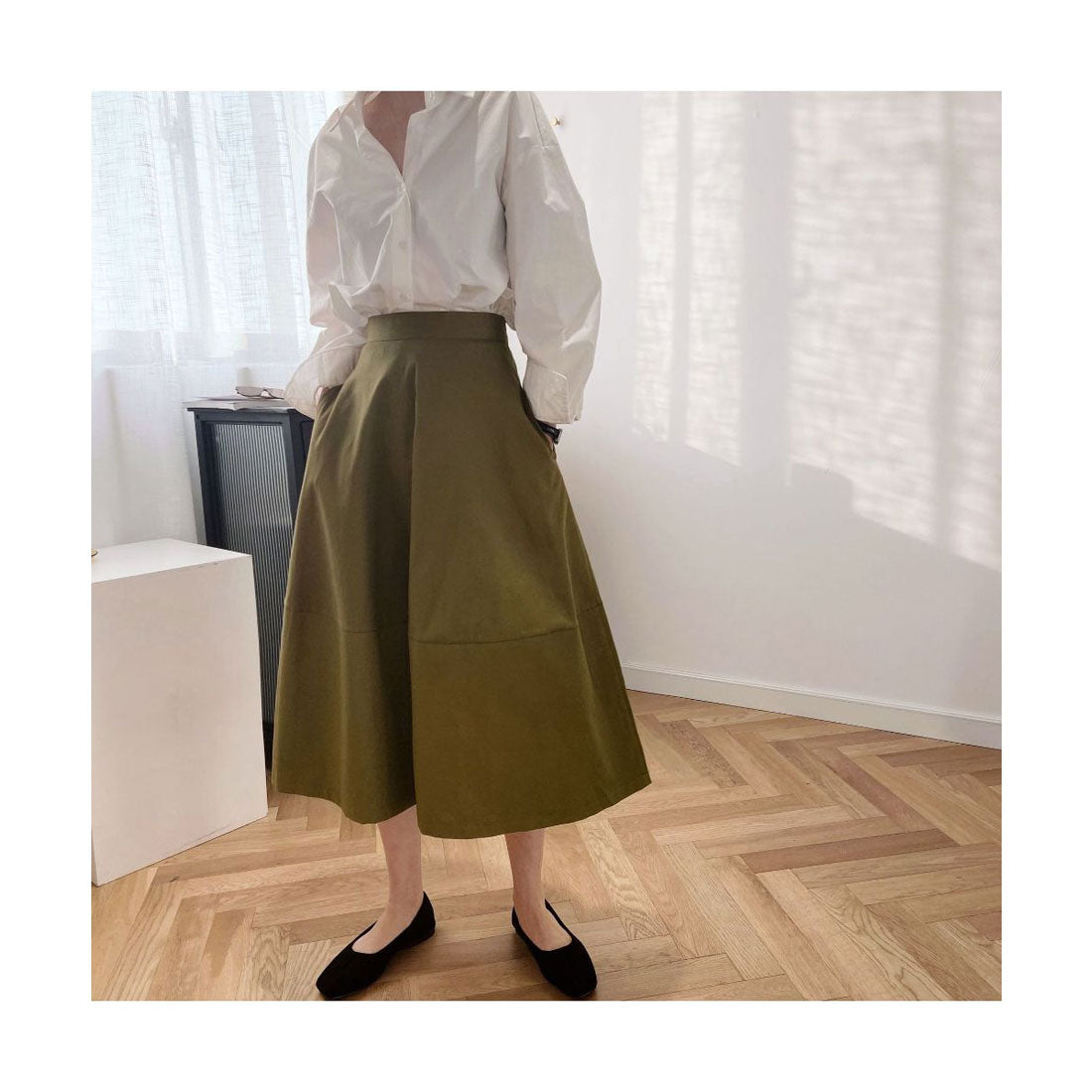 フォースメント Forcement Aラインコットンスカート