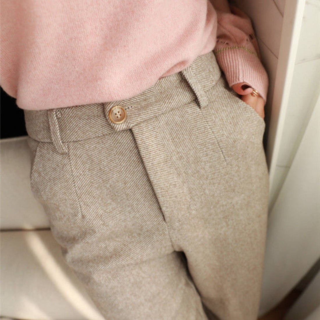 フォースメント Forcement スタイルよくみえ上品パンツ （ブラウン） ブラウン