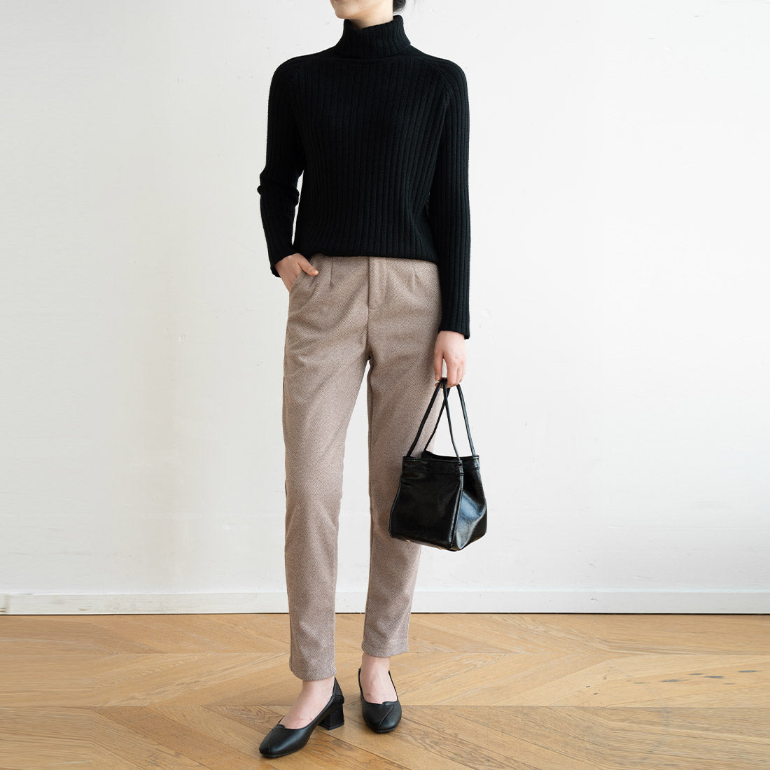 フォースメント Forcement スタイルよくみえ上品パンツ （ブラウン） ブラウン