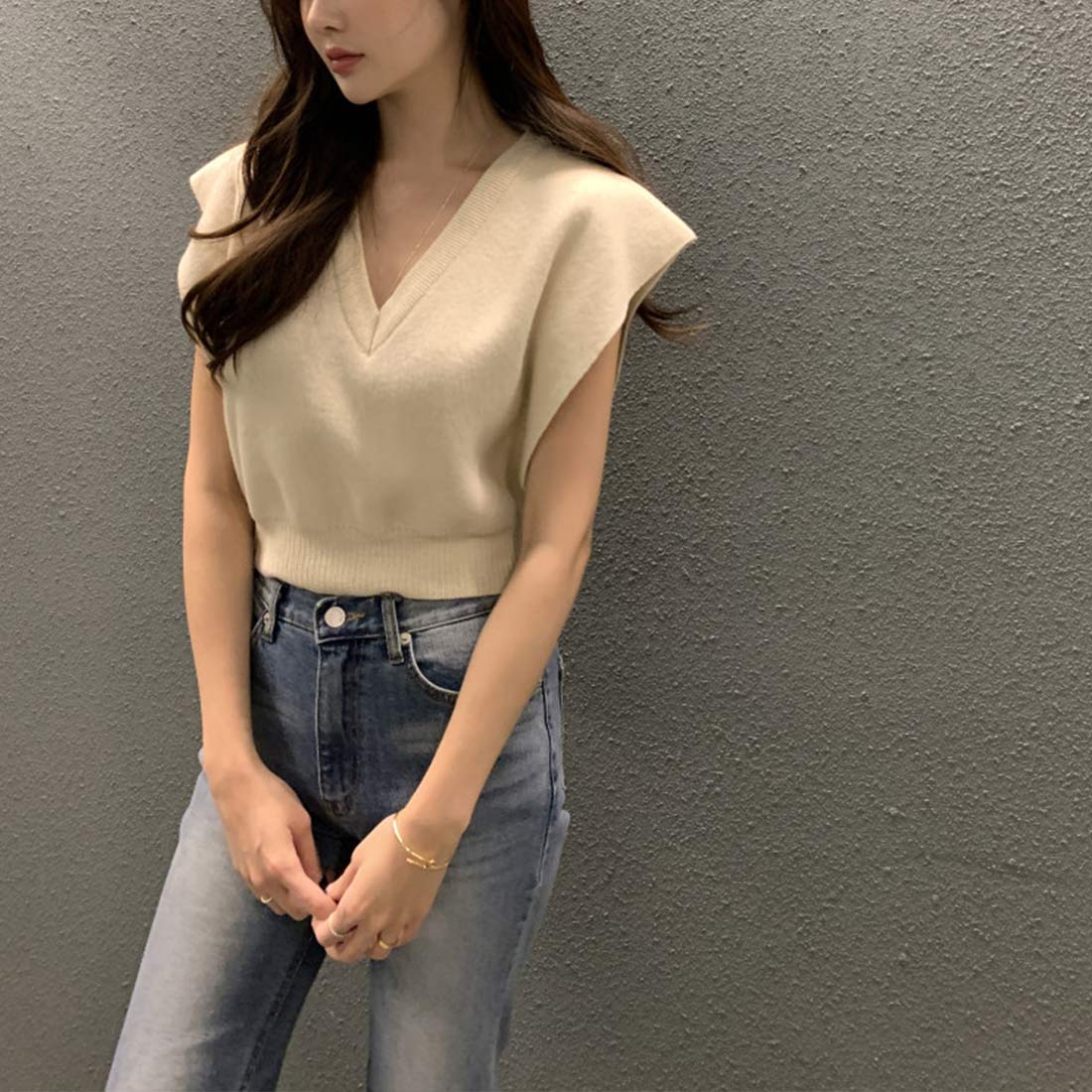 フォースメント Forcement 春ニットベスト （レッド） レッド