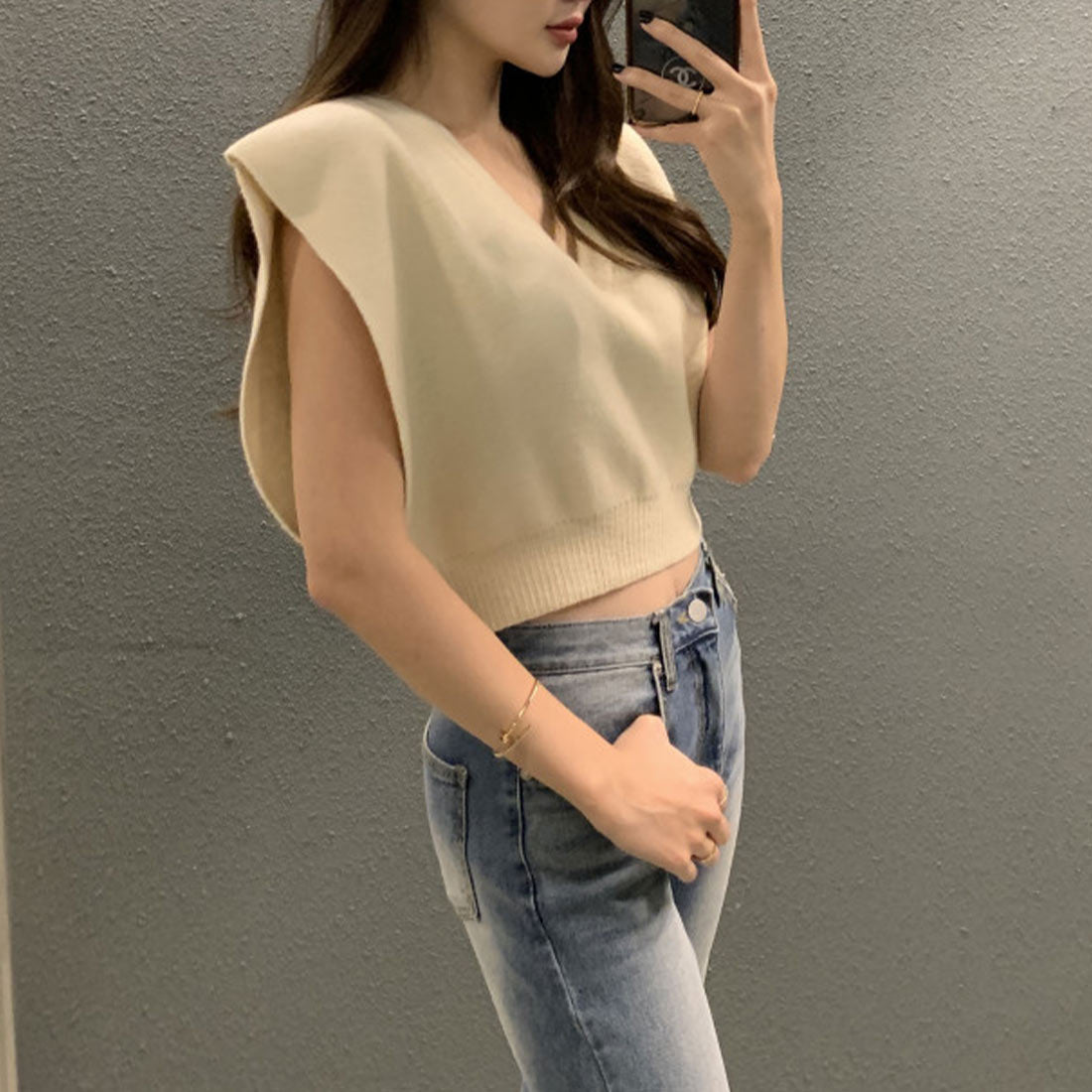 フォースメント Forcement 春ニットベスト （レッド） レッド