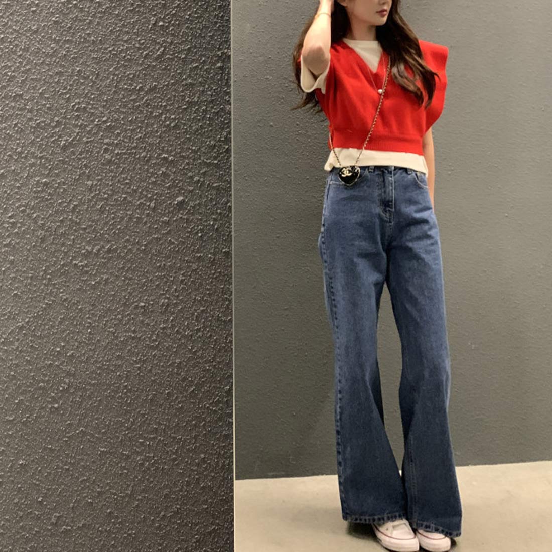 フォースメント Forcement 春ニットベスト （レッド） レッド