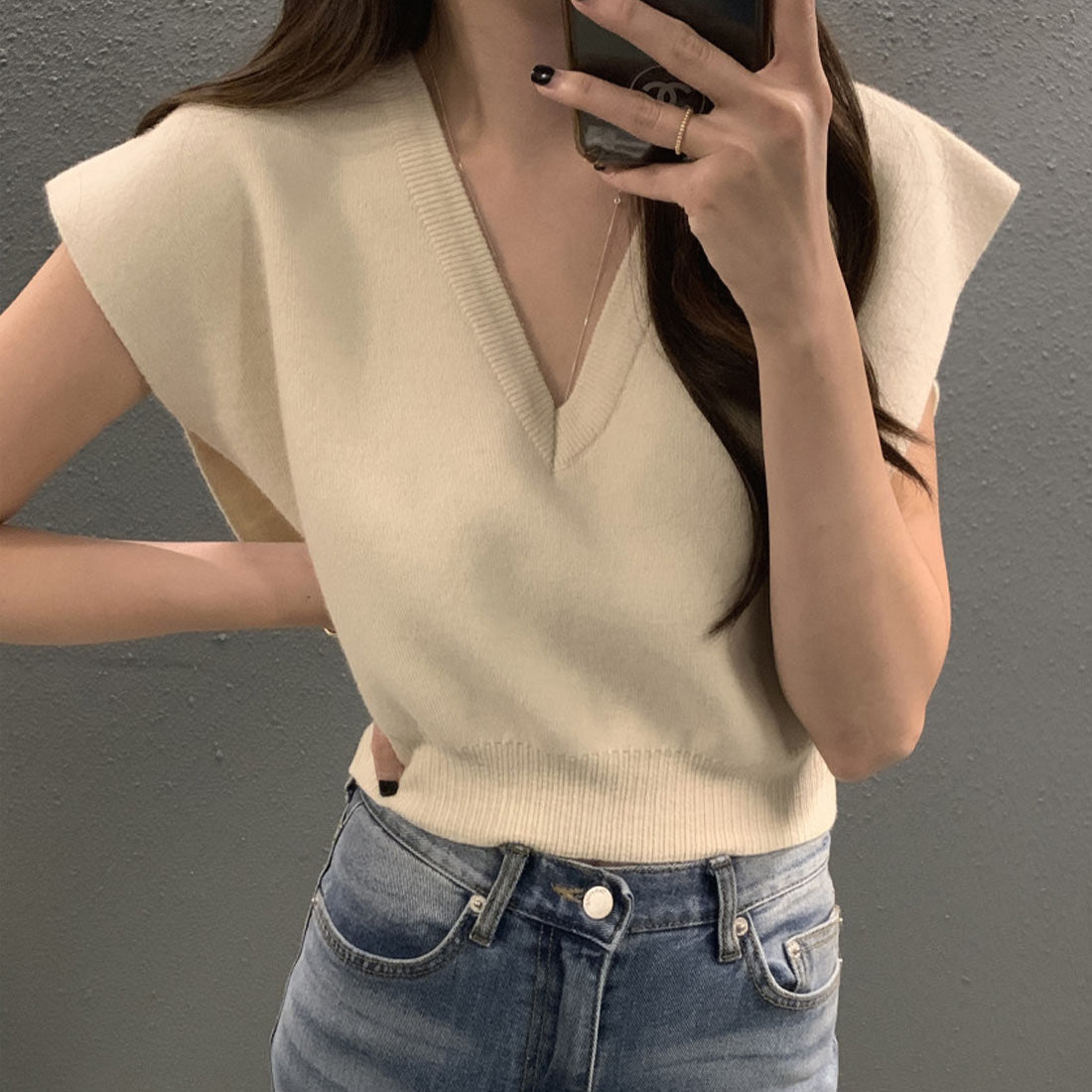 フォースメント Forcement 春ニットベスト （レッド） レッド