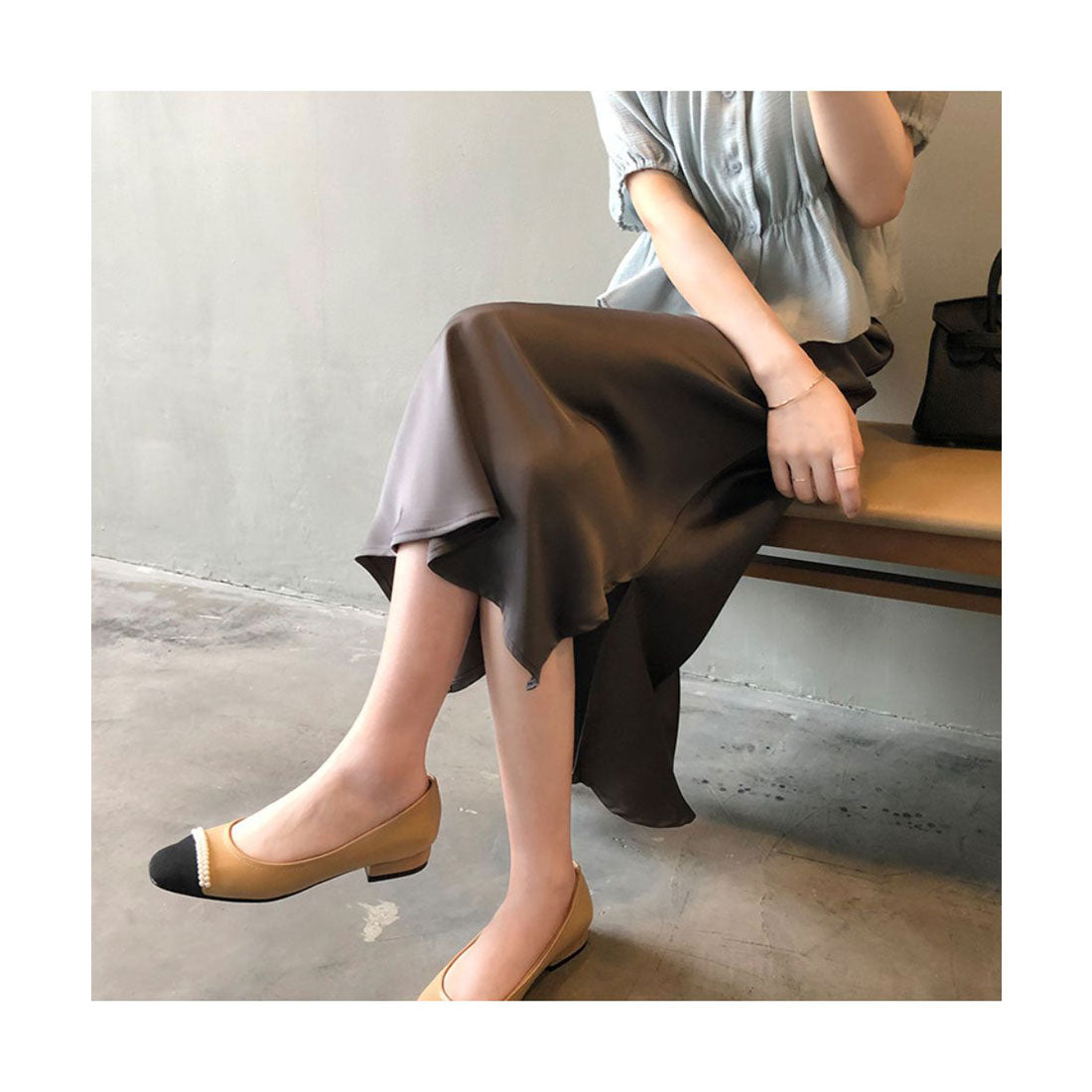 フォースメント Forcement テクいらずで映えるサテン風ロングスカート