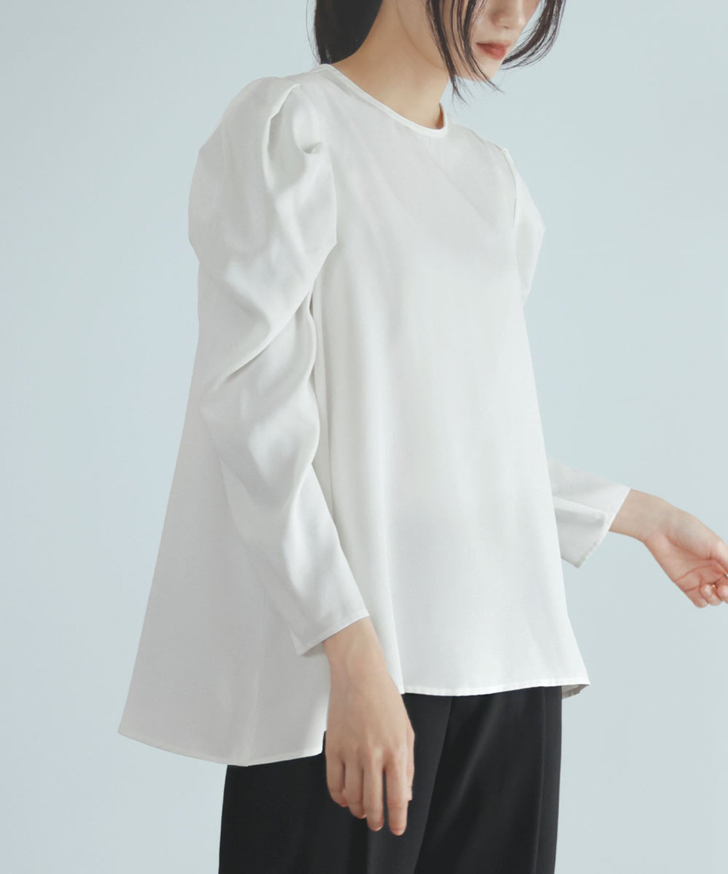 フロリア Flolia タックスリーブAラインビジネスブラウス【洗える】