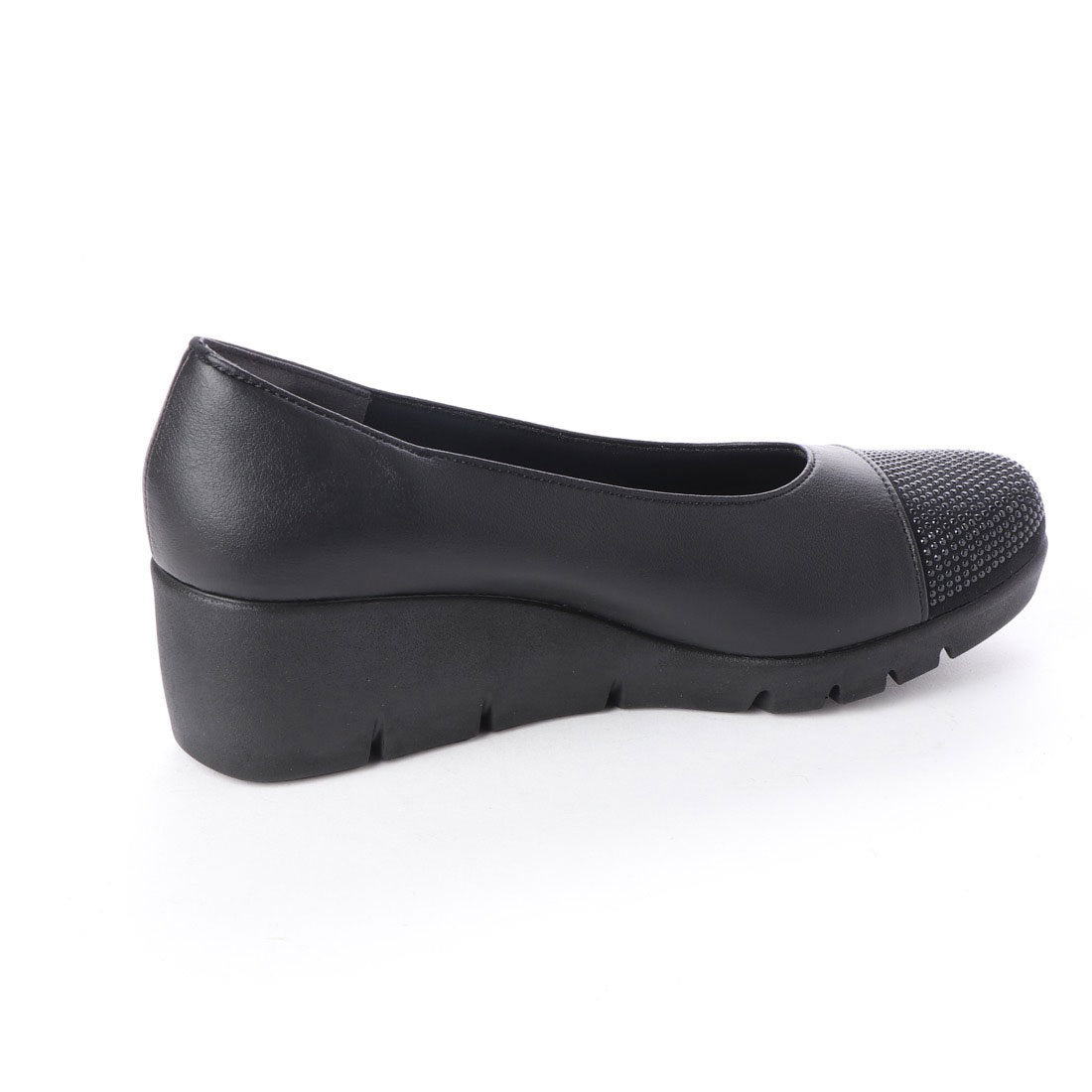 First Contact Made in Japan Wedge Sole Comfort Pumps, Beaded Runnable Wedge Pumps