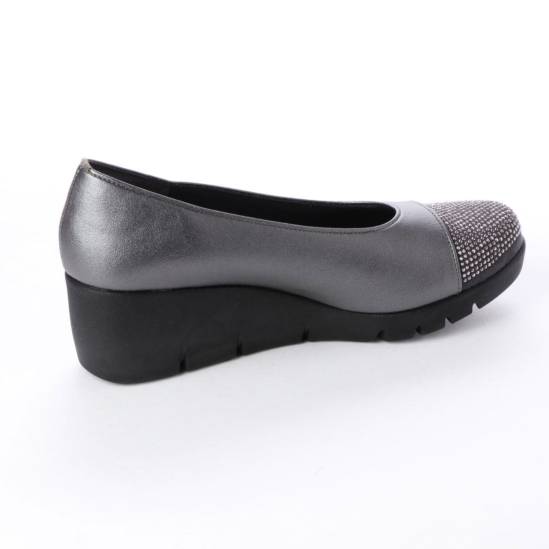 First Contact Made in Japan Wedge Sole Comfort Pumps, Beaded Runnable Wedge Pumps