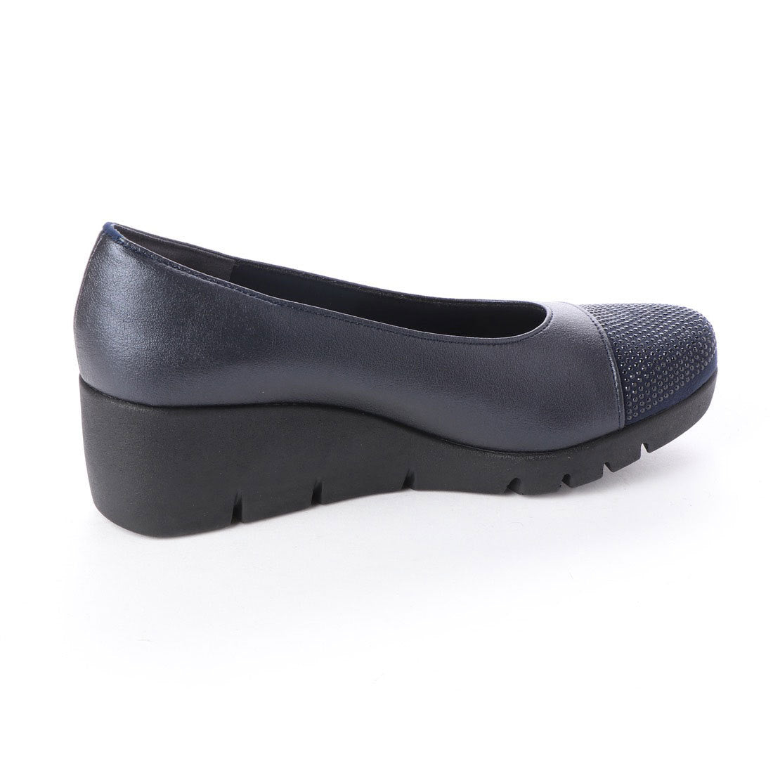 First Contact Made in Japan Wedge Sole Comfort Pumps, Beaded Runnable Wedge Pumps