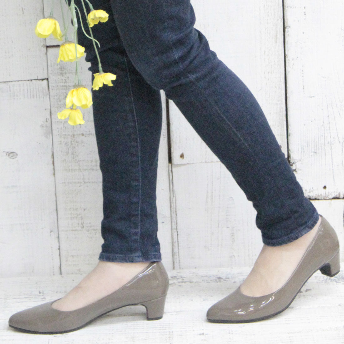 First Contact Japanese-made pumps, First Contact, mid-heel 4cm, smooth, formal, black