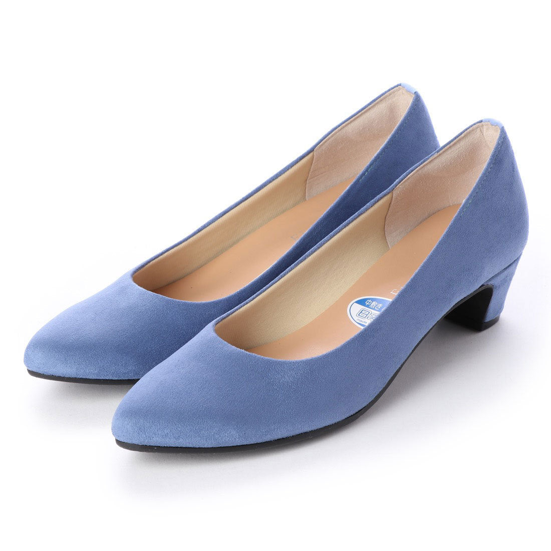 ファーストコンタクト First Contact 日本製パンプス ファーストコンタクト ミドルヒール4cm スムース フォーマル 黒,ブルー(スエード/22)