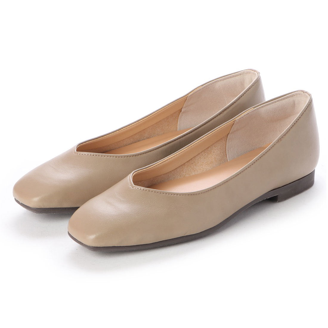 First Contact Pumps Popular Japanese-made Low-resilience cushion insole Easy-to-walk square-toe pumps Flat shoes