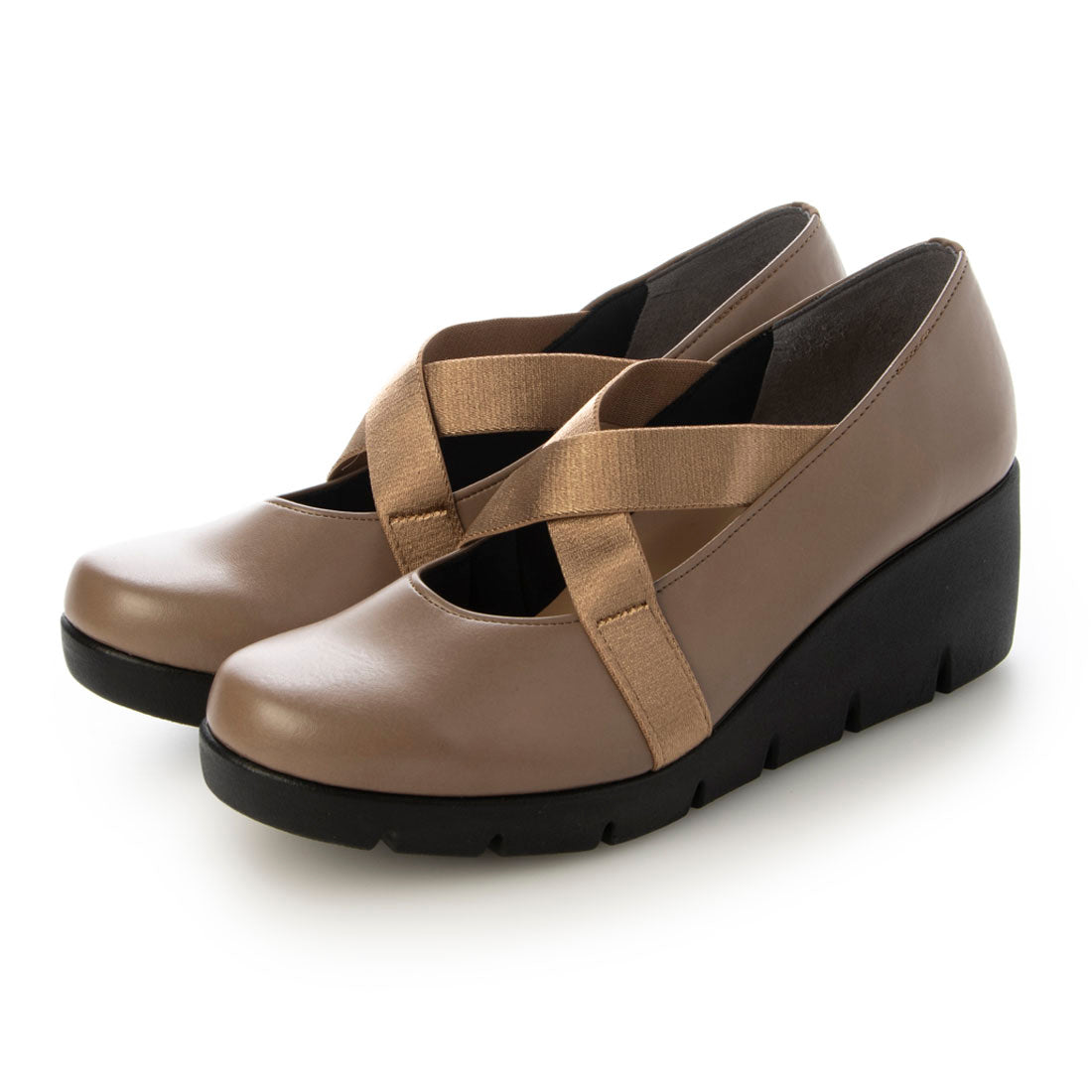 First Contact FIRST CONTACT First Contact Made in Japan Antibacterial Deodorizing Wedge Sole Pumps Strap Comfort Pumps