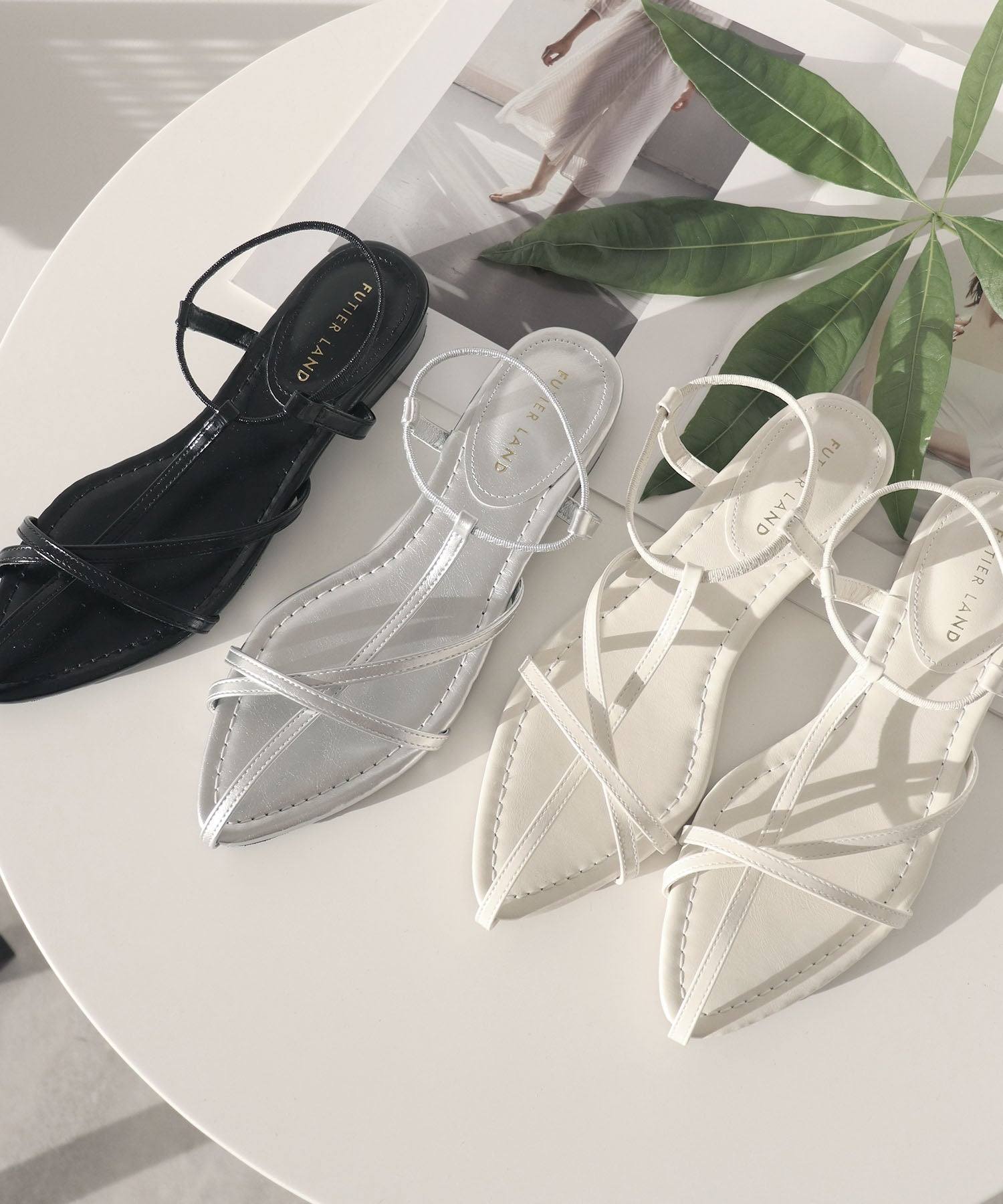 Futier Land Futier Land 【Easy to Wear with One Hand】 T-Narrow Rubber Strap Sandals