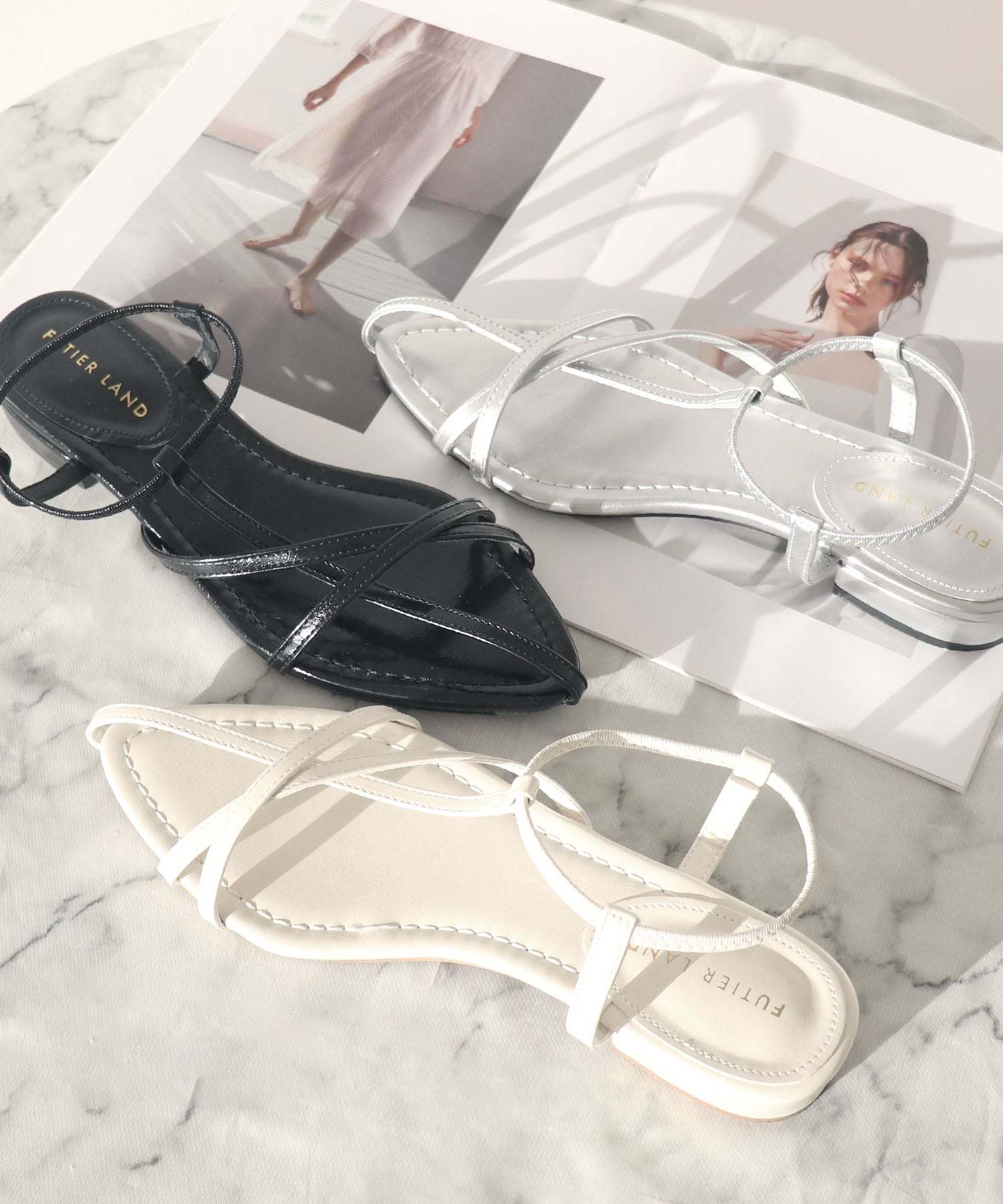 Futier Land Futier Land 【Easy to Wear with One Hand】 T-Narrow Rubber Strap Sandals