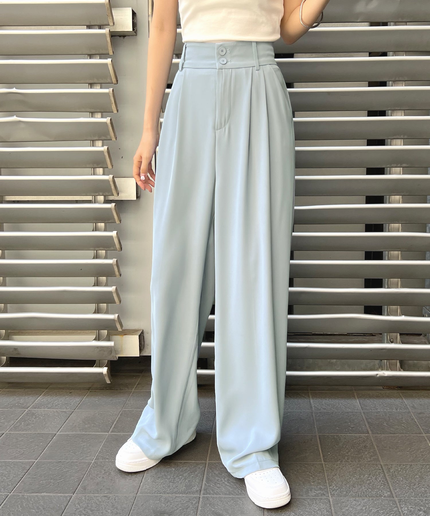 Futier Land Futier Land High Waist Double Button Slacks
