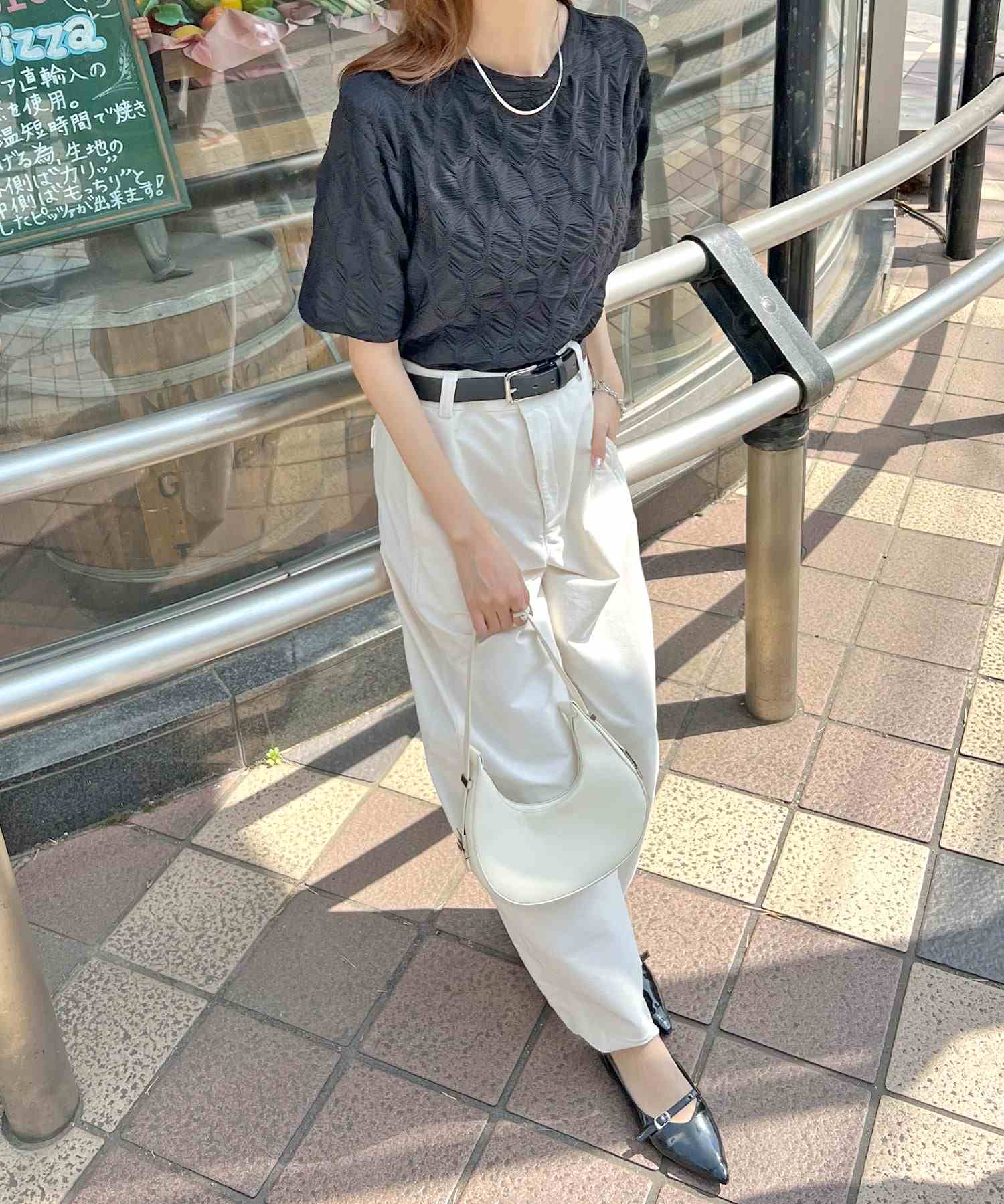 フューティアランド Futier Land シアーシャーリングエンボスTシャツ （ブラック） ブラック