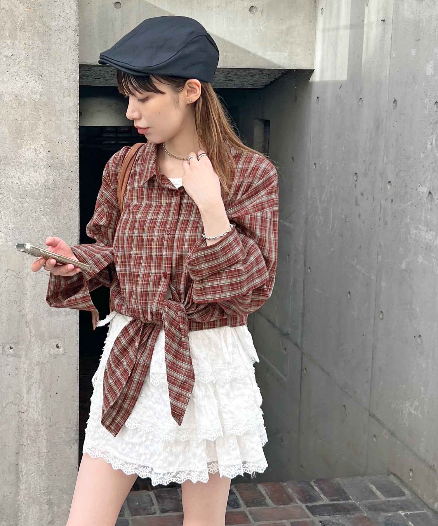 フューティアランド Futier Land マドラスチェックビックカフスシャツ （レッド） レッド