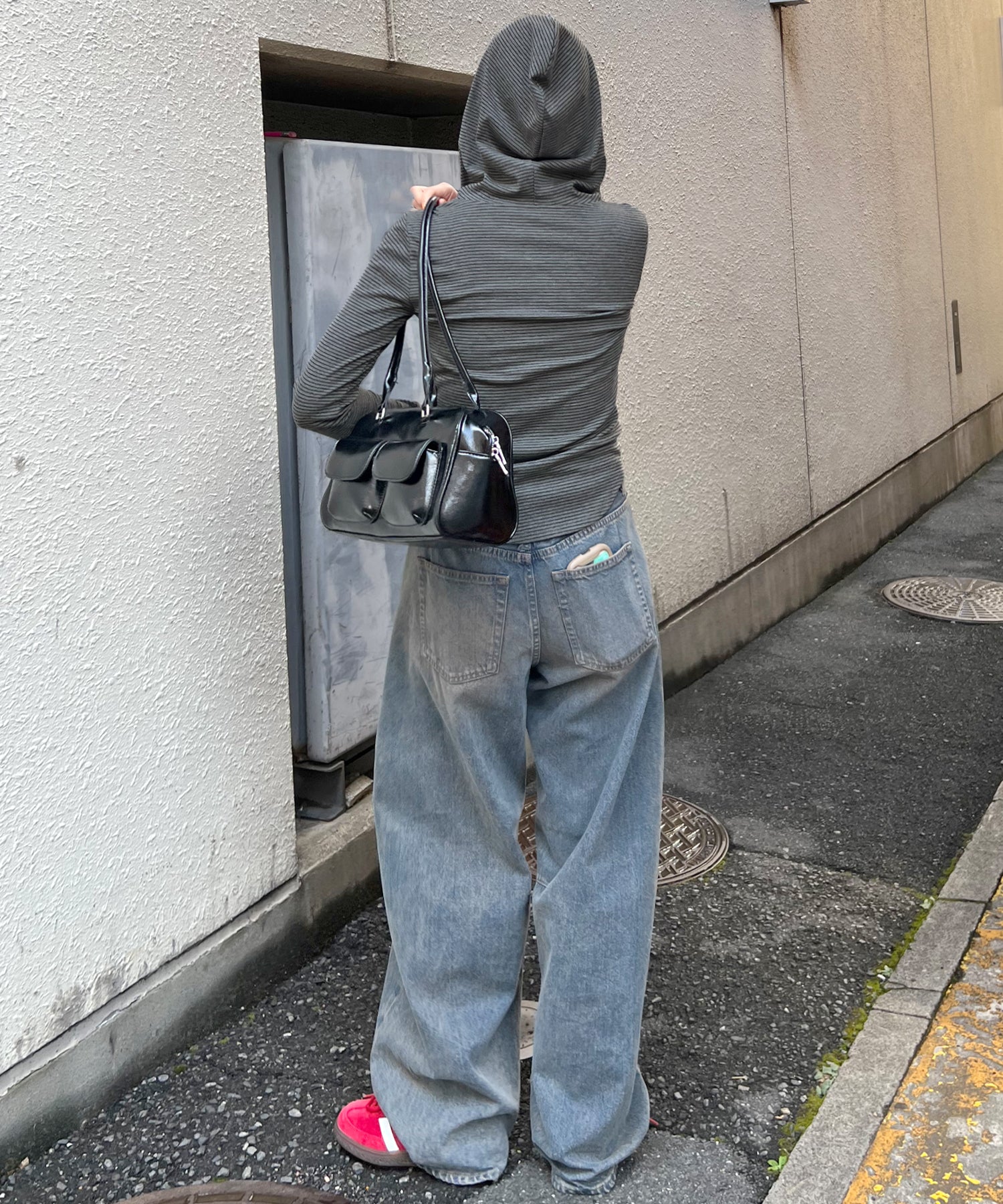 フューティアランド Futier Land ボーダーフーディーロンT （チャコールグレー） チャコールグレー