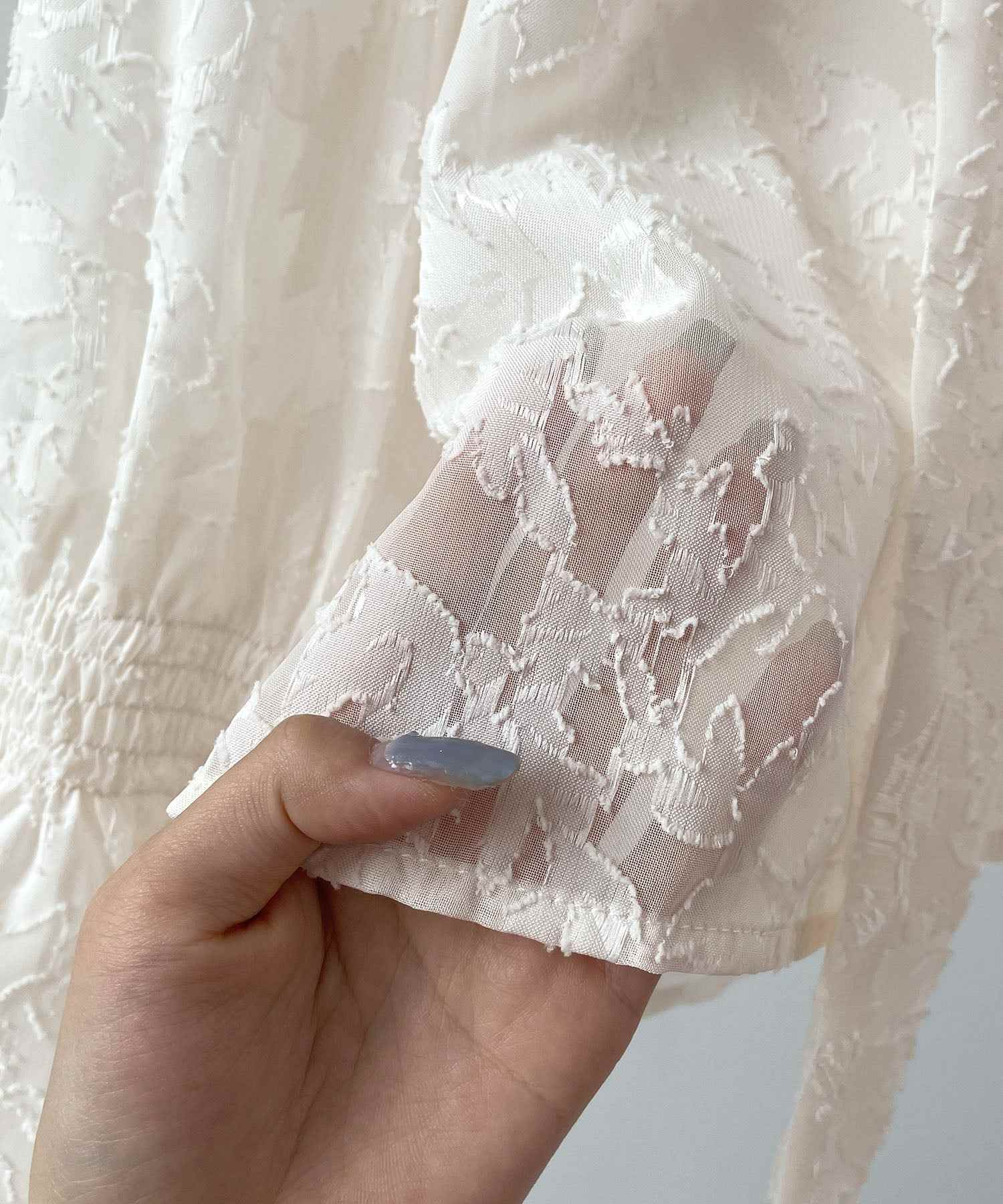 フューティアランド Futier Land ジャガードフラワーリボンシアーブラウス （ピンク） ピンク