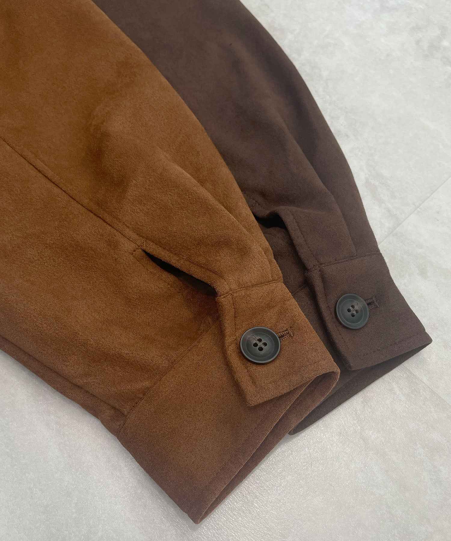 フューティアランド Futier Land スエードショートステンカラージャケット （ダークブラウン） ダークブラウン