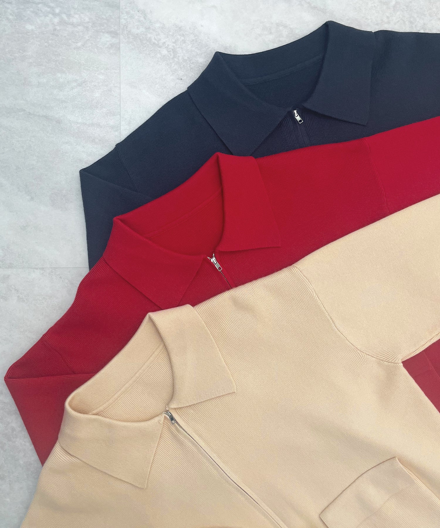 フューティアランド Futier Land zip付ニットカーディガン （アイボリー） アイボリー