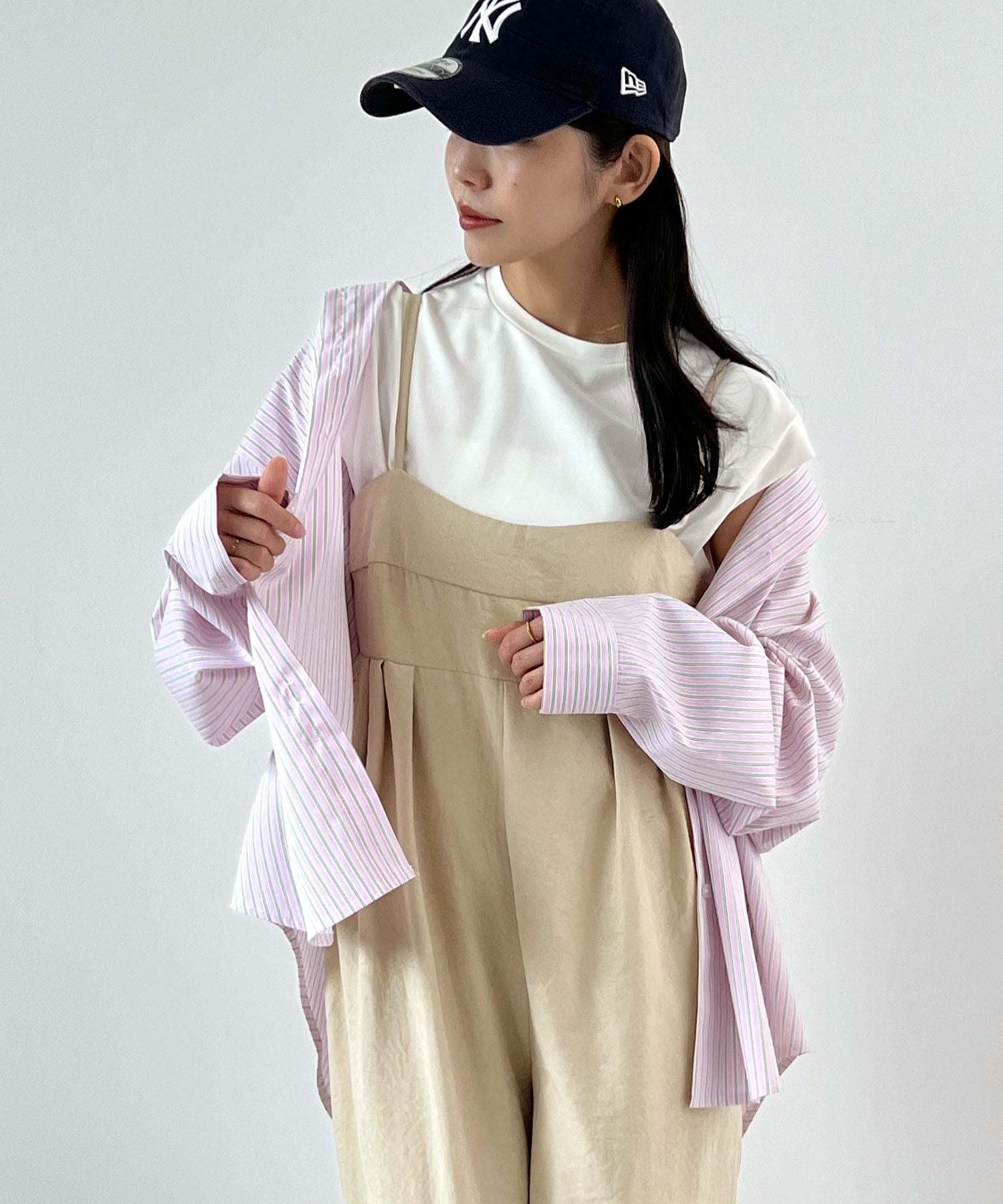 フューティアランド Futier Land ピーチ起毛タックサロペット （ベージュ） ベージュ