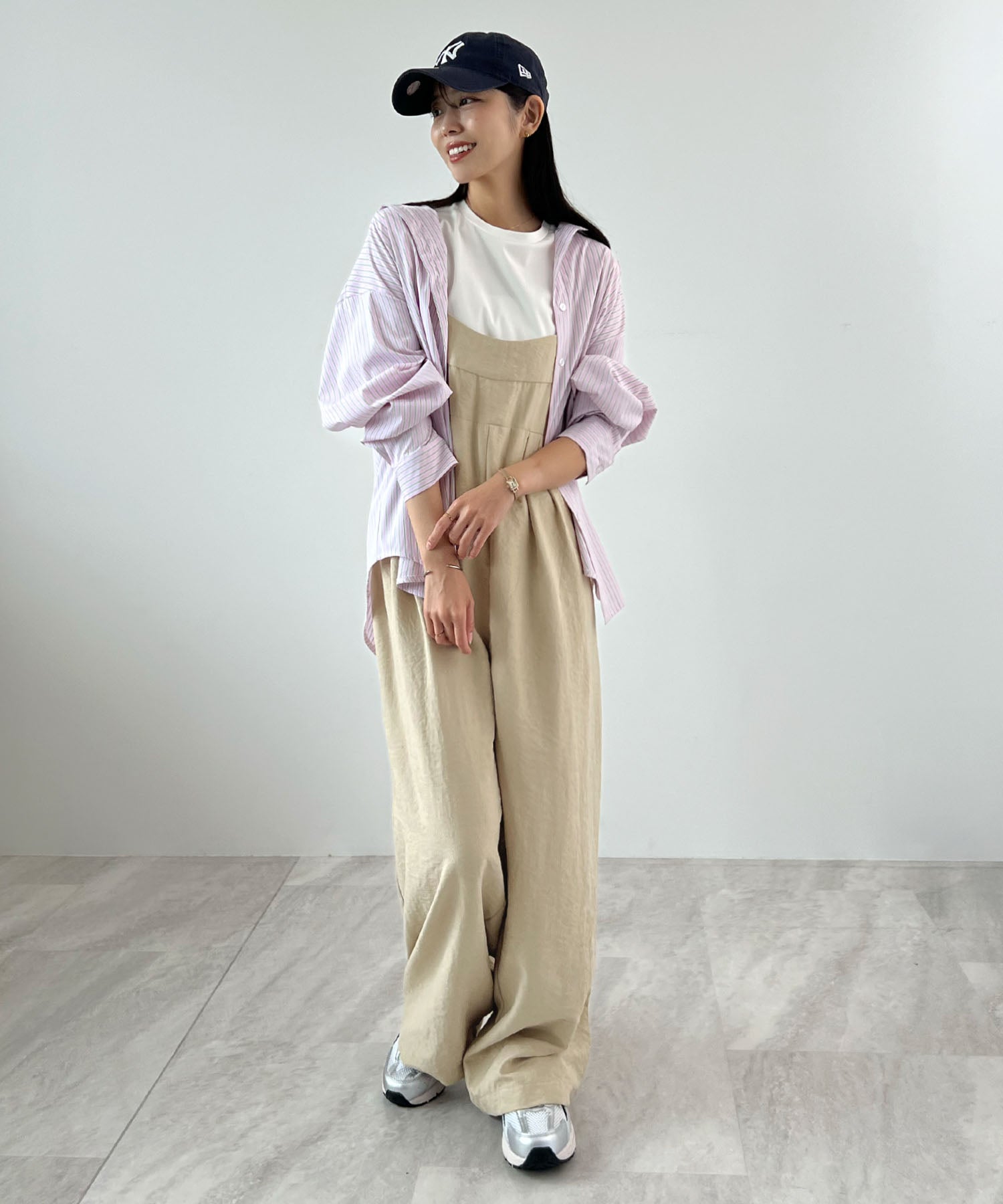 フューティアランド Futier Land ピーチ起毛タックサロペット （ベージュ） ベージュ