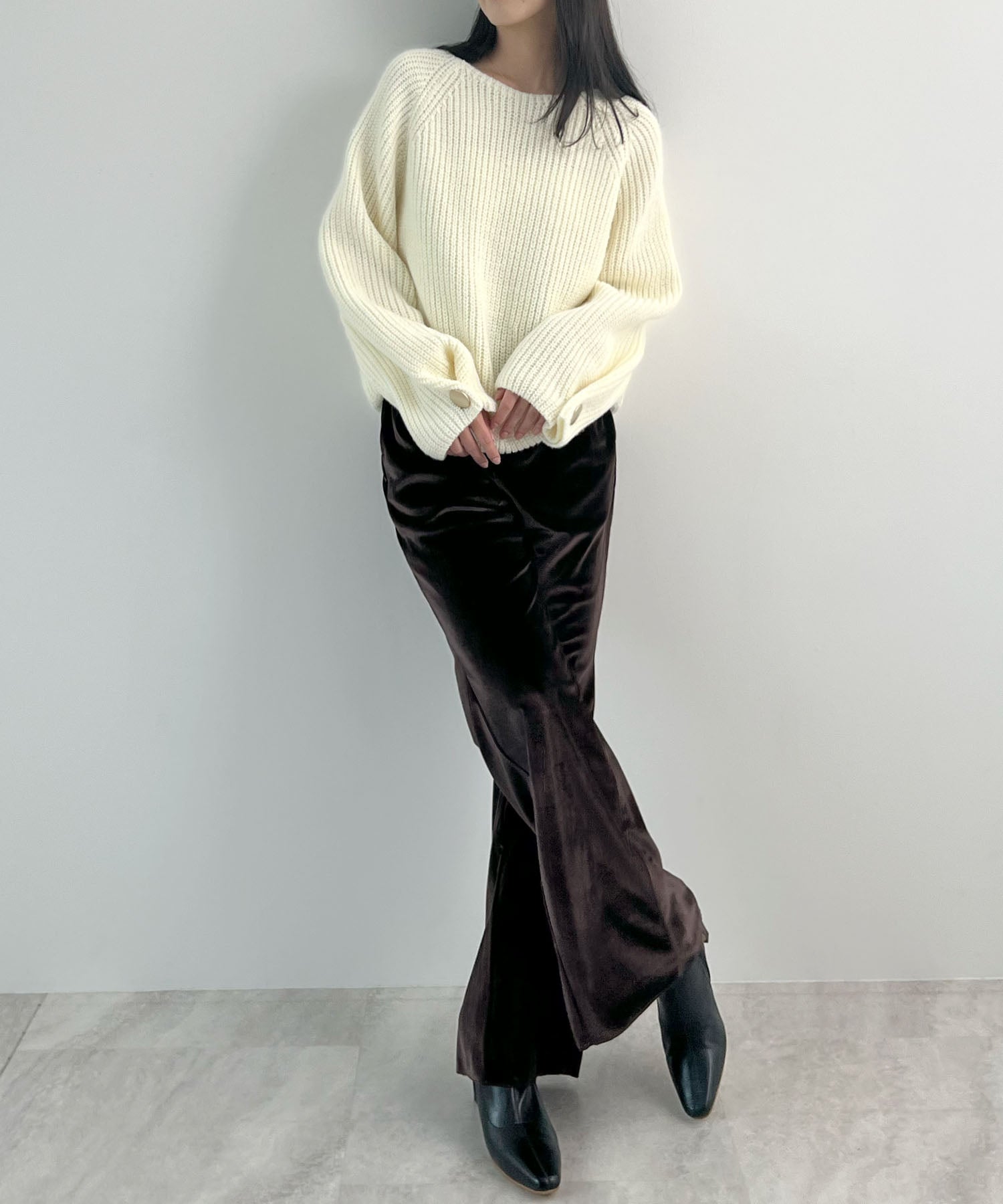 フューティアランド Futier Land ベロアフレアパンツ （ダークブラウン） ダークブラウン